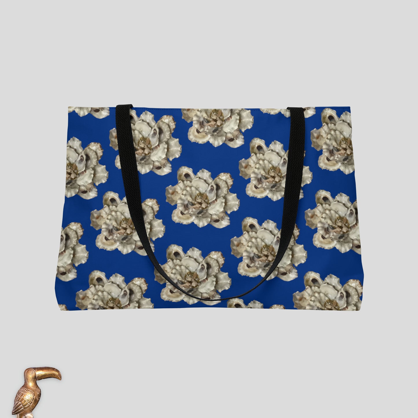 Extra Roomy Tote Bag with Exclusive Oyster Shell Art: Limited Edition Ocean Style