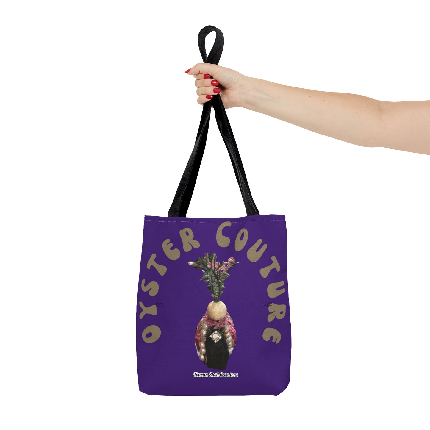 Royal Purple Island Queen Tote Bag For Fun Girl Groups, Fall Parties, Oyster Roasts, Re-usable gift bags, Carry all Tote, Isn't She Fun?