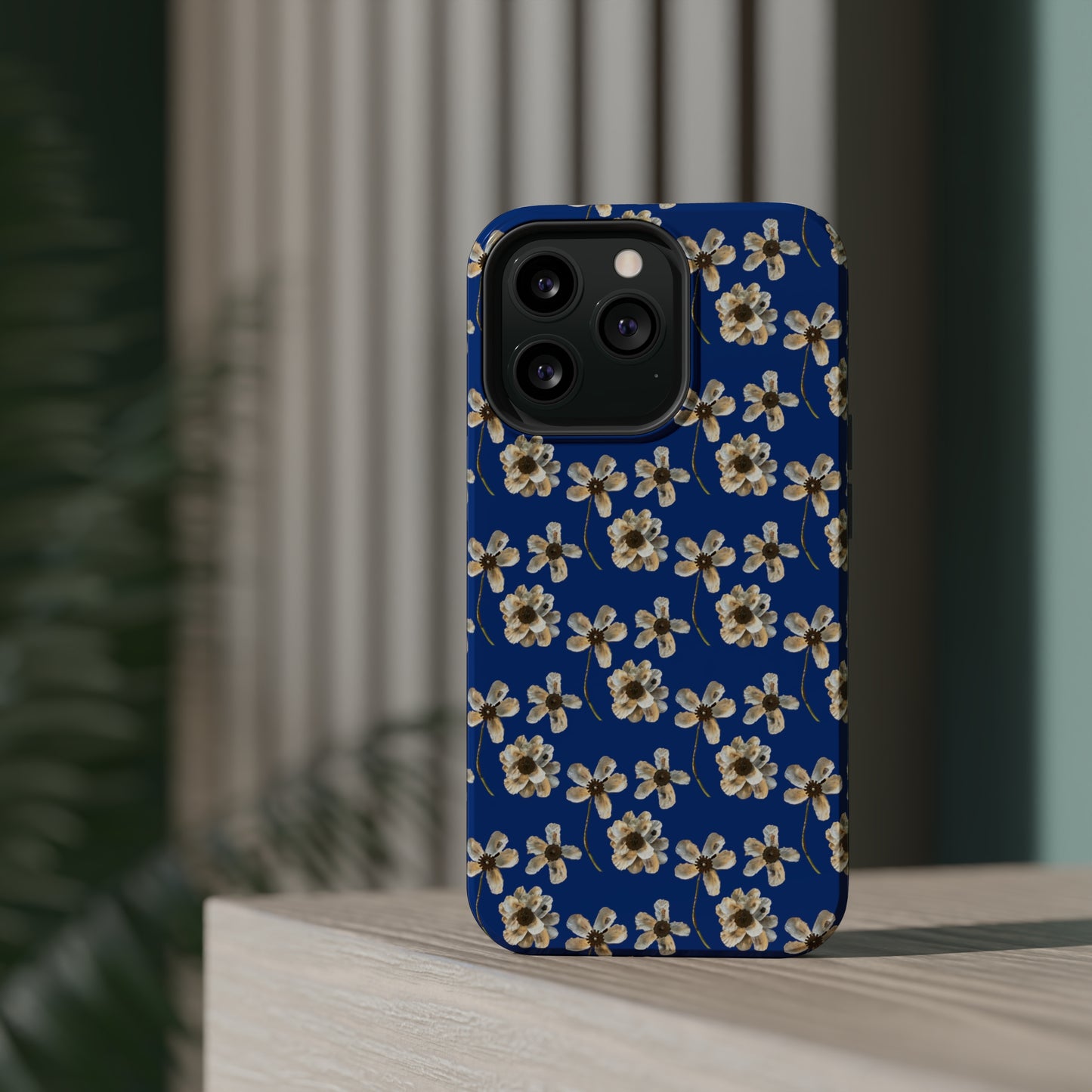 Custom iPhone MagSafe Tough Cases - Whimsy Oyster Petals Blue