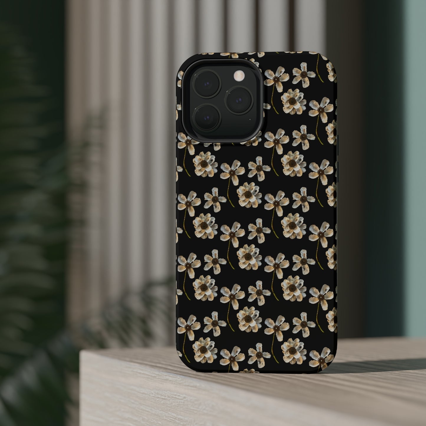 Custom iPhone MagSafe Tough Cases - Whimsy Oyster Petals Black