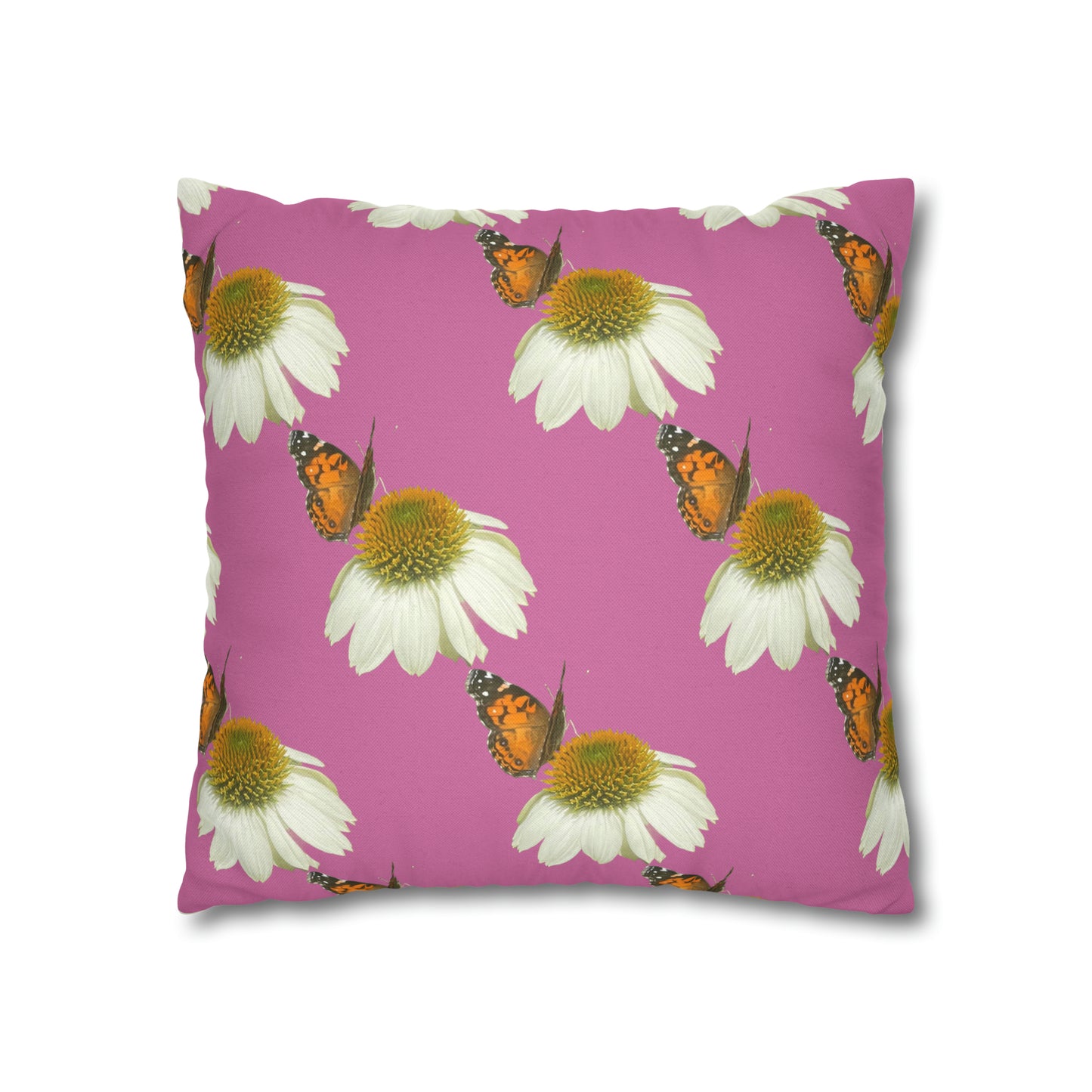 Square Pillow Case Spring Butterfly and Flower