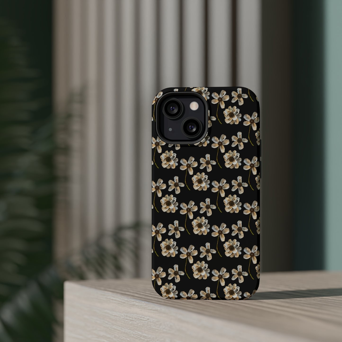 Custom iPhone MagSafe Tough Cases - Whimsy Oyster Petals Black