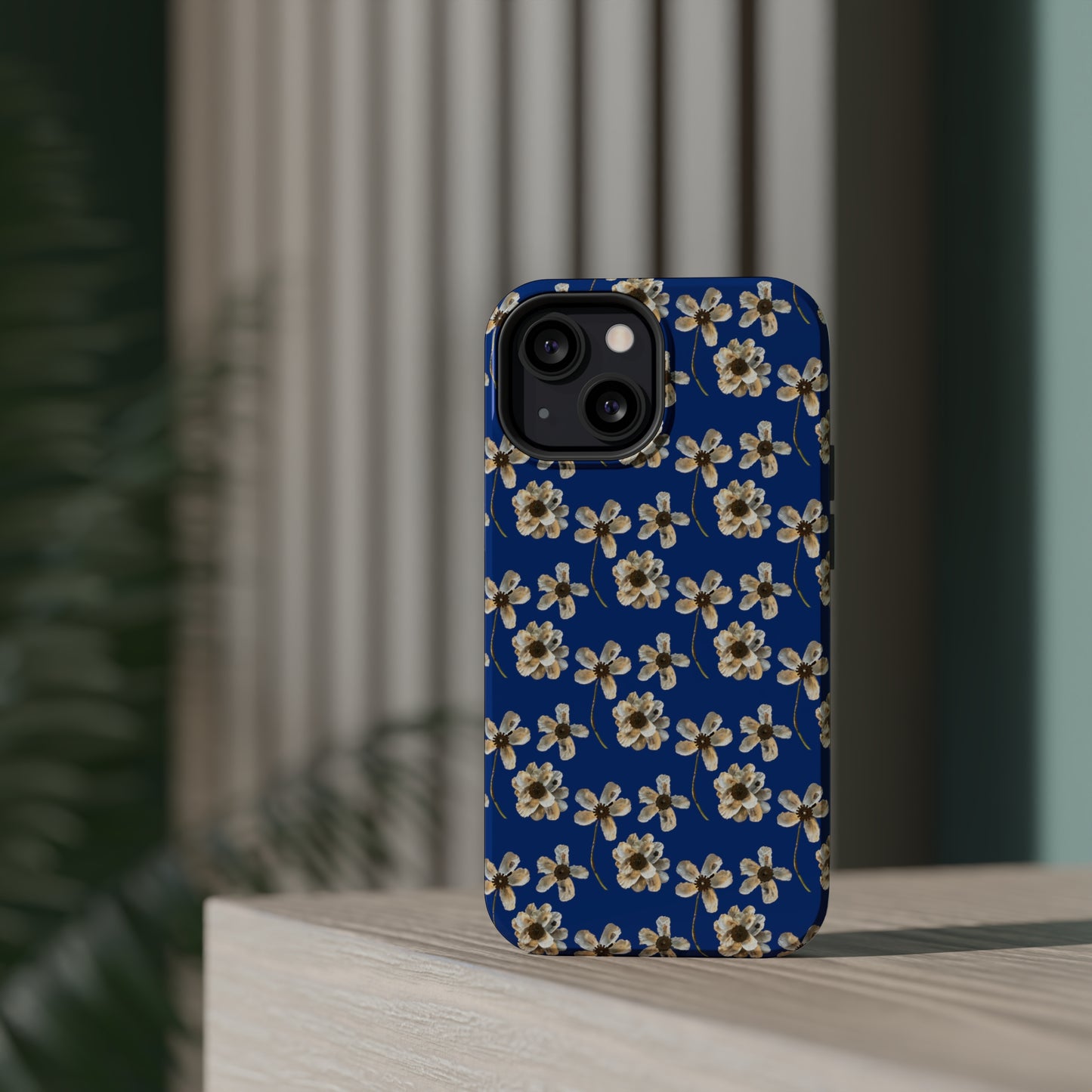 Custom iPhone MagSafe Tough Cases - Whimsy Oyster Petals Blue