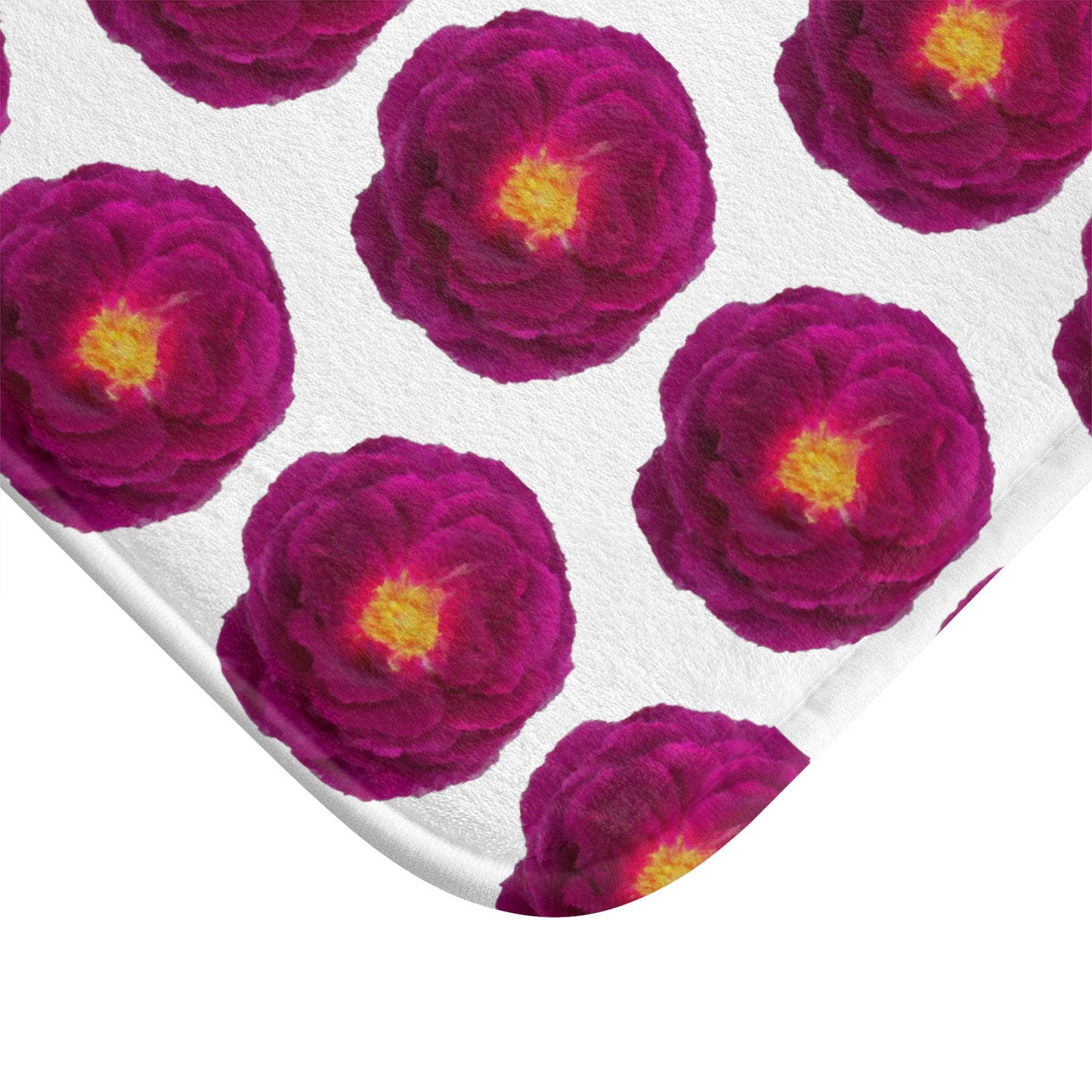 Magenta Rose Art Mix Bath Mat - Bright Roses for many styles bold colors of red, pink, gold, yellow