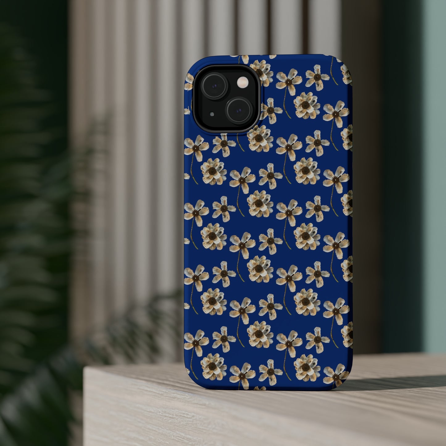 Custom iPhone MagSafe Tough Cases - Whimsy Oyster Petals Blue