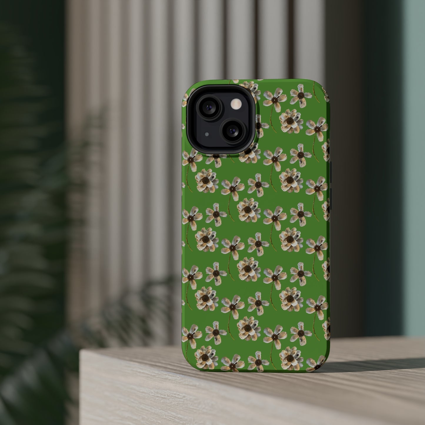 Custom iPhone MagSafe Tough Cases - Whimsy Oyster Petals Green