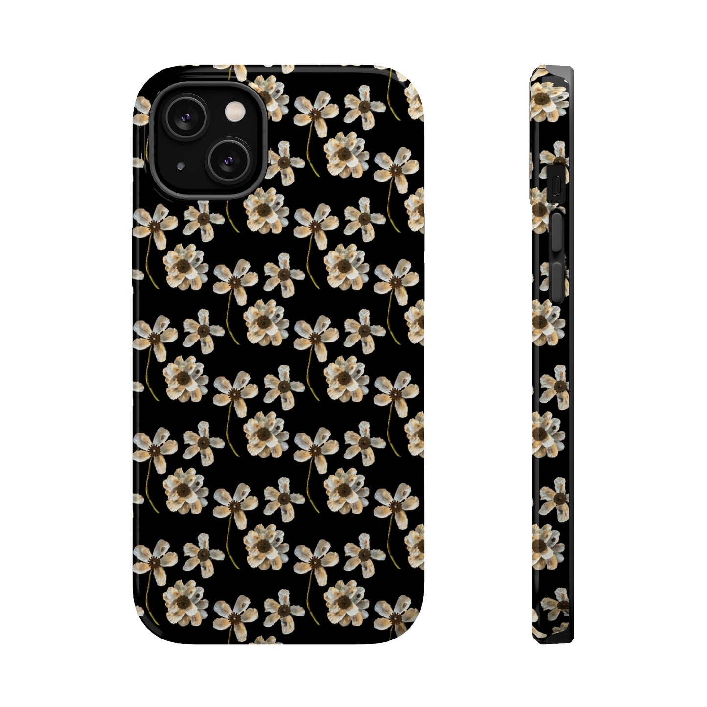 Custom iPhone MagSafe Tough Cases - Whimsy Oyster Petals Black