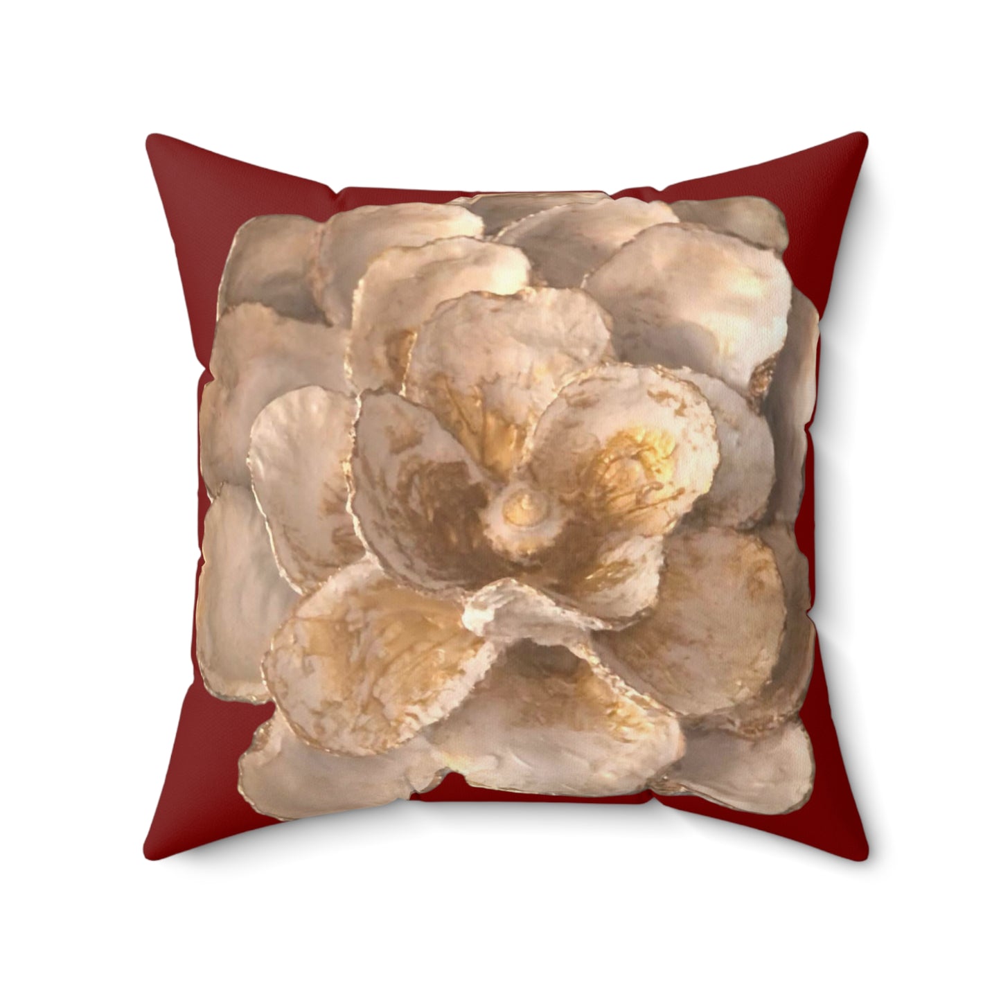 Lux Red Oyster Shell White and Gold ONE sided print Throw Pillows, Christmas pillows, holiday pillows, fun, mix and match, easy home decor