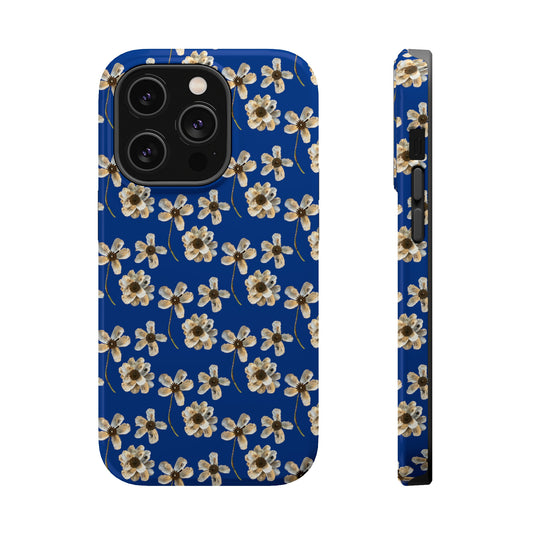 Custom iPhone MagSafe Tough Cases - Whimsy Oyster Petals Blue