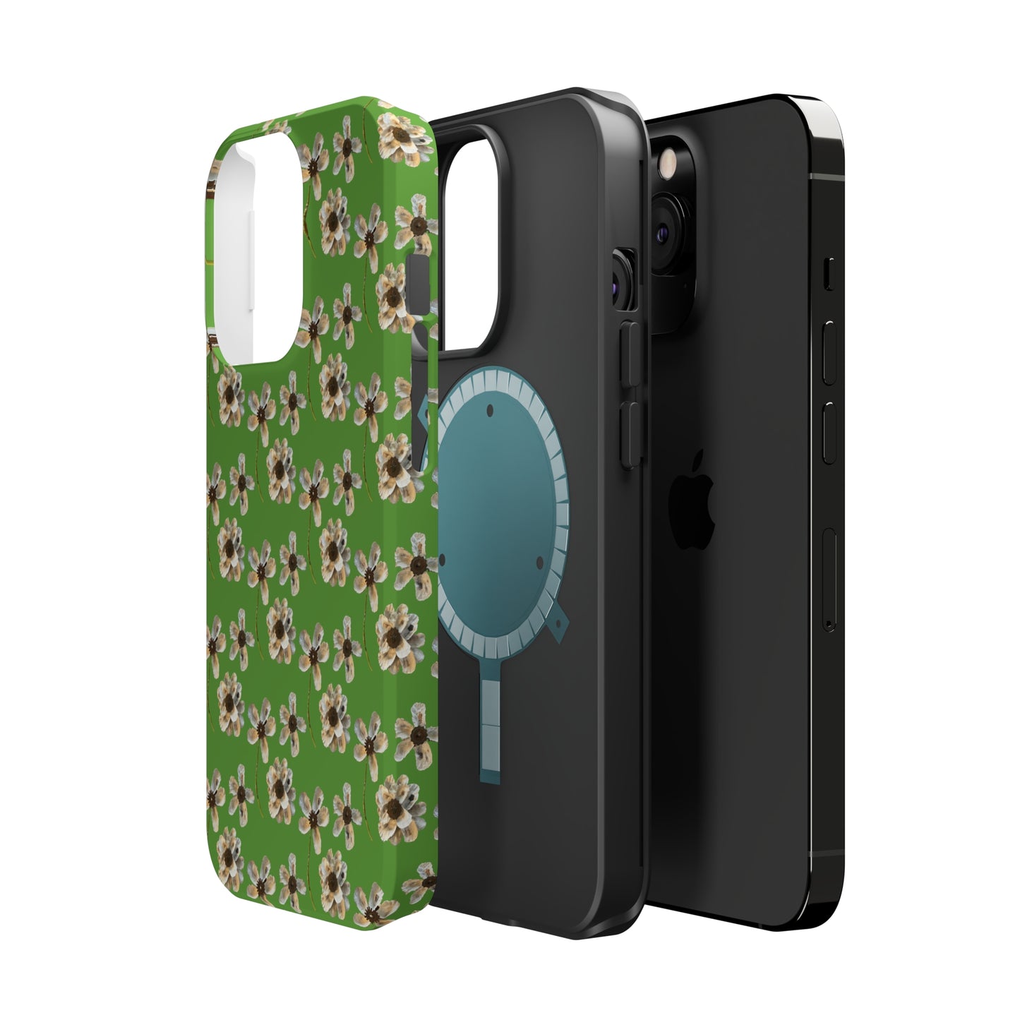 Custom iPhone MagSafe Tough Cases - Whimsy Oyster Petals Green