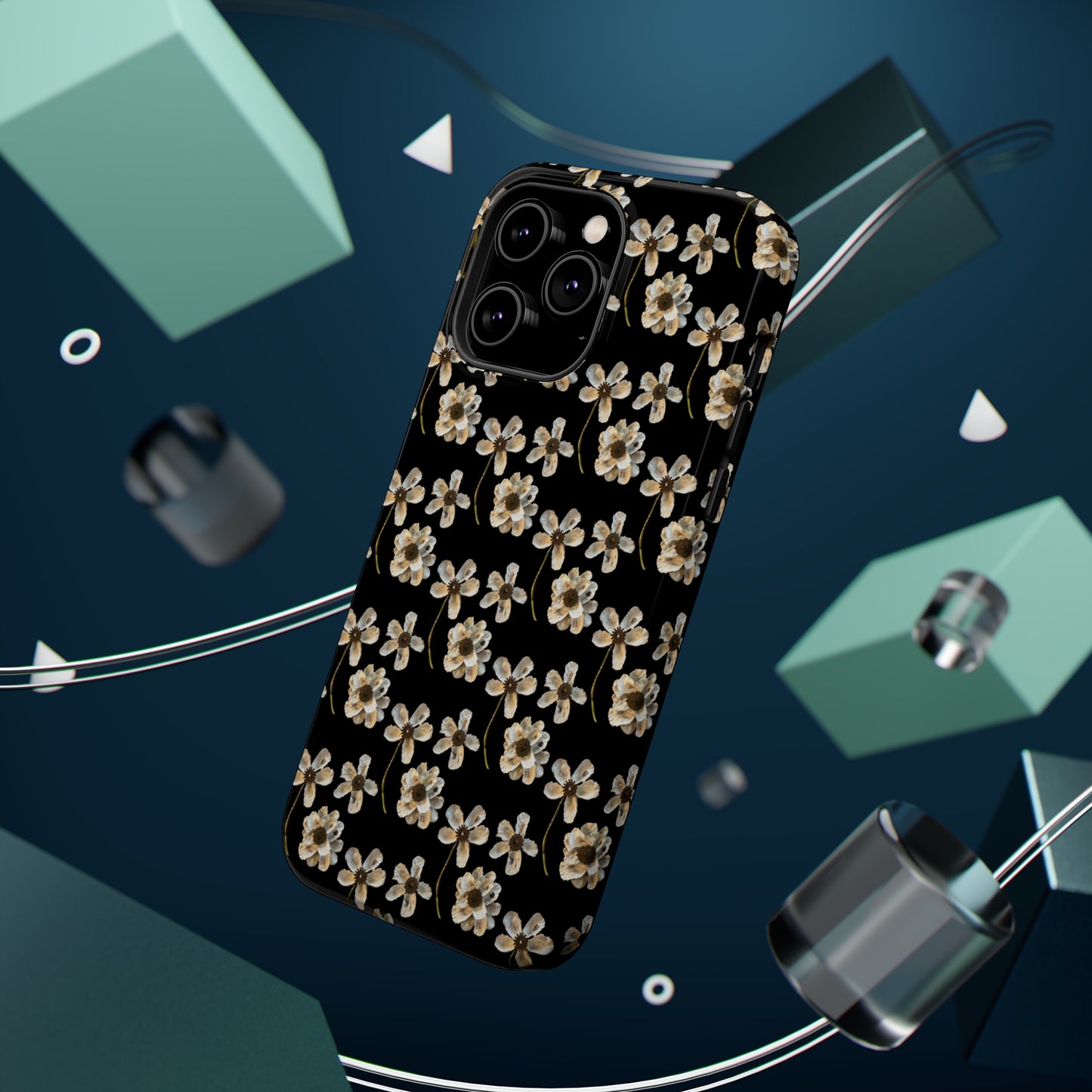 Custom iPhone MagSafe Tough Cases - Whimsy Oyster Petals Black