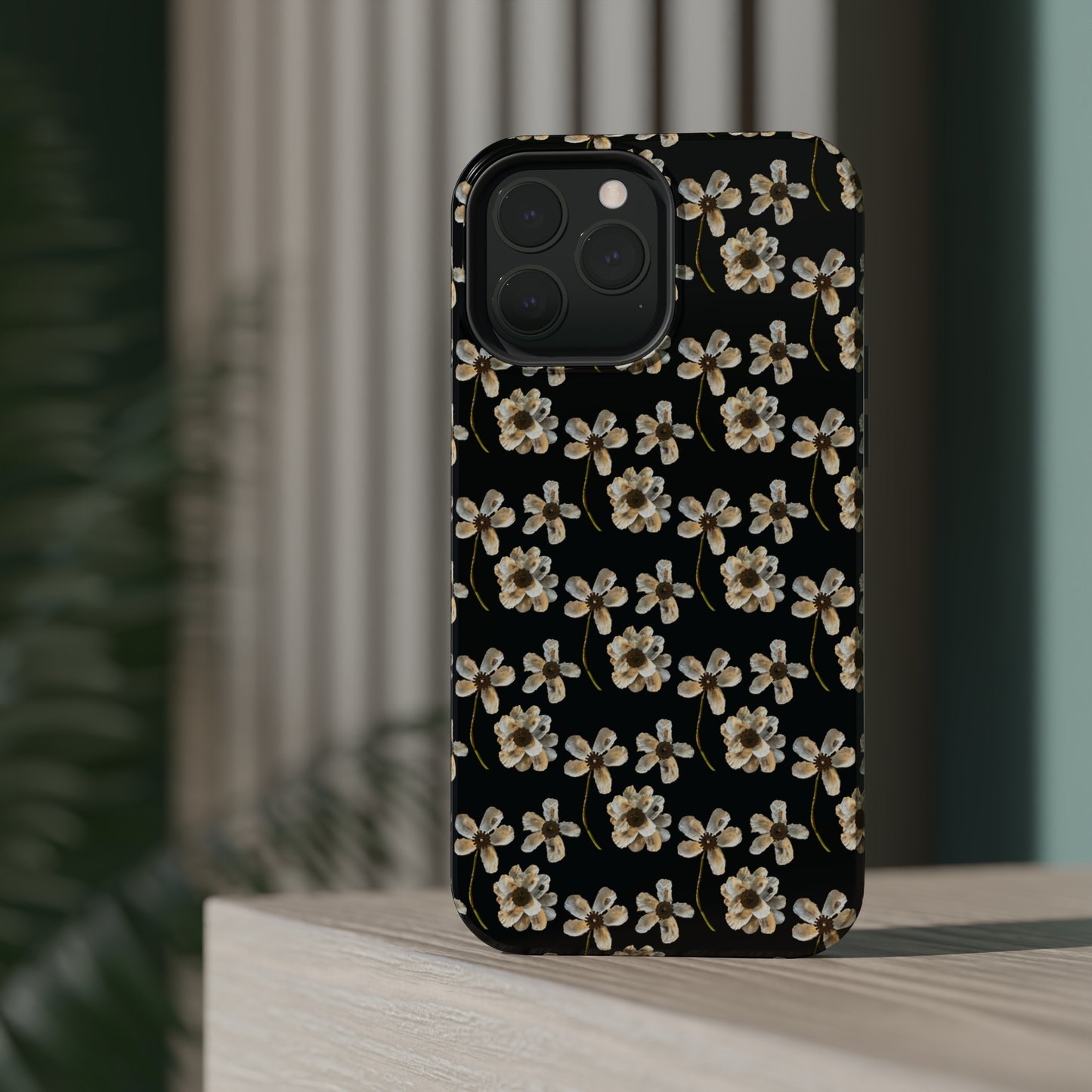 Custom iPhone MagSafe Tough Cases - Whimsy Oyster Petals Black