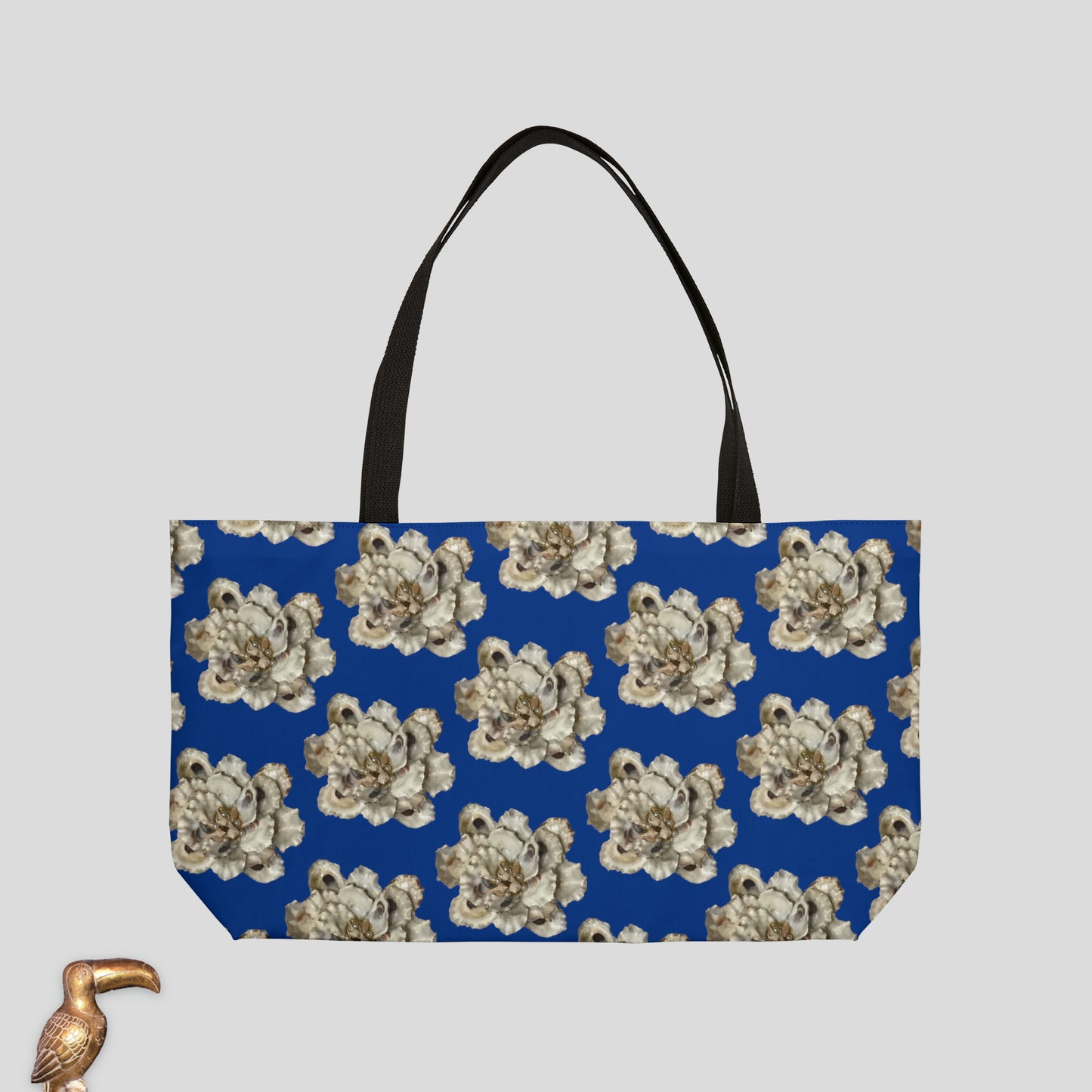 Extra Roomy Tote Bag with Exclusive Oyster Shell Art: Limited Edition Ocean Style