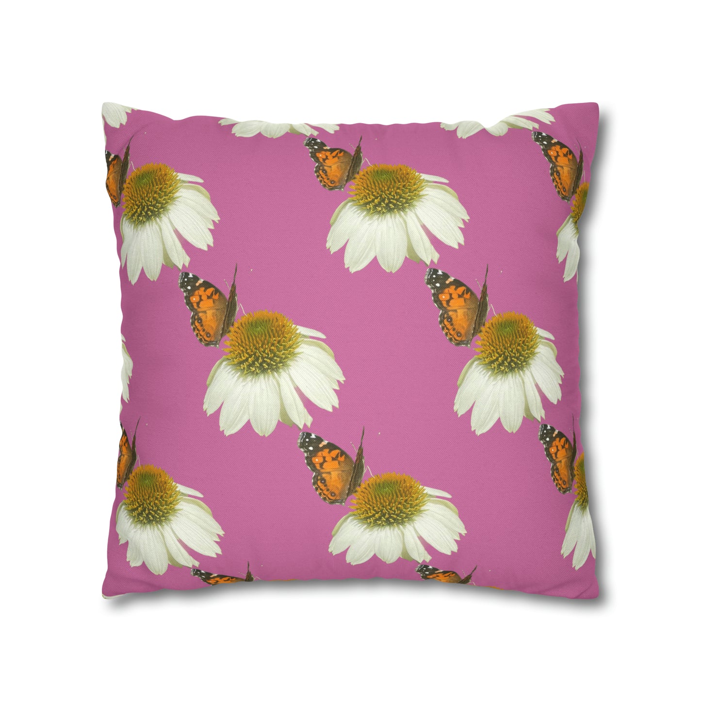 Square Pillow Case Spring Butterfly and Flower