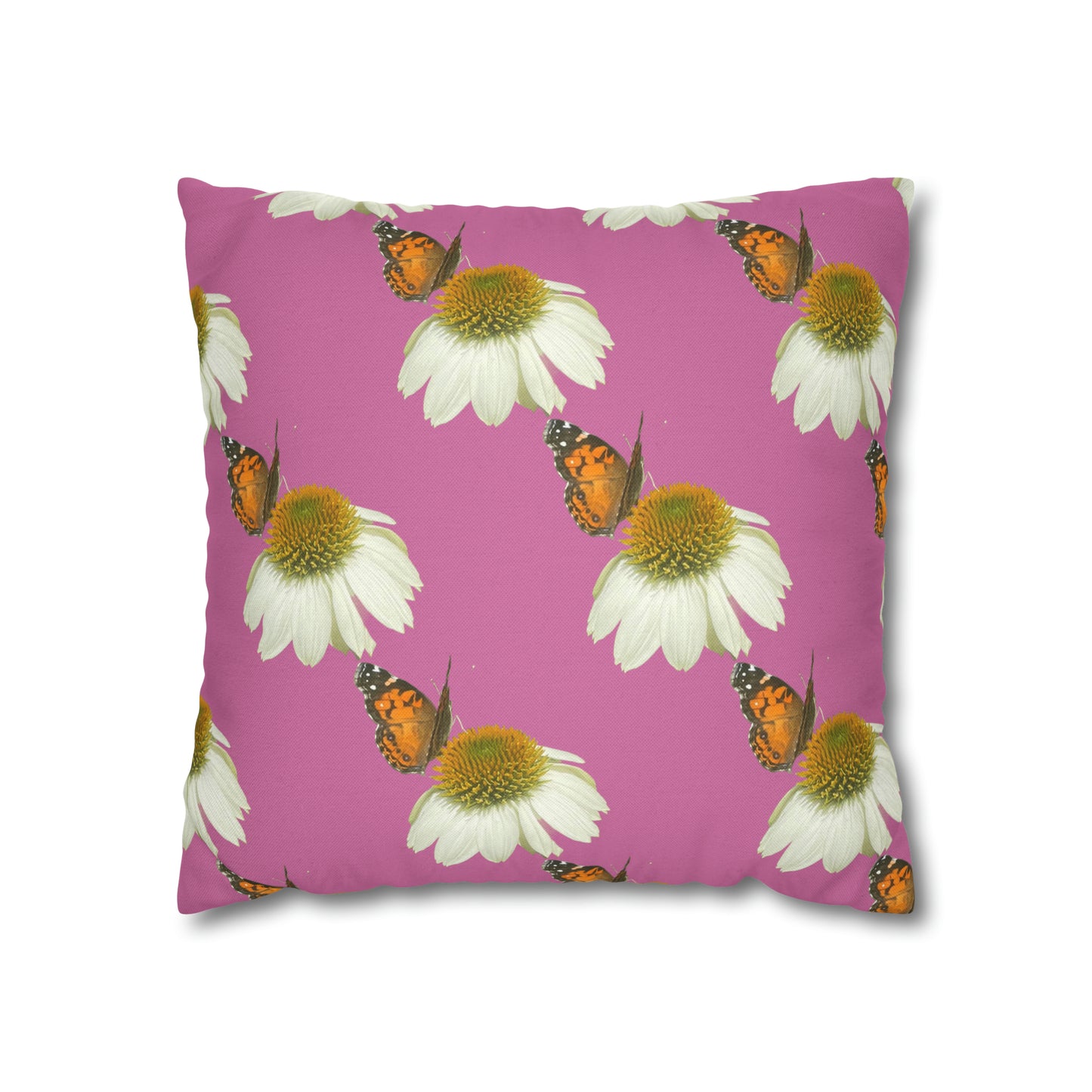 Square Pillow Case Spring Butterfly and Flower