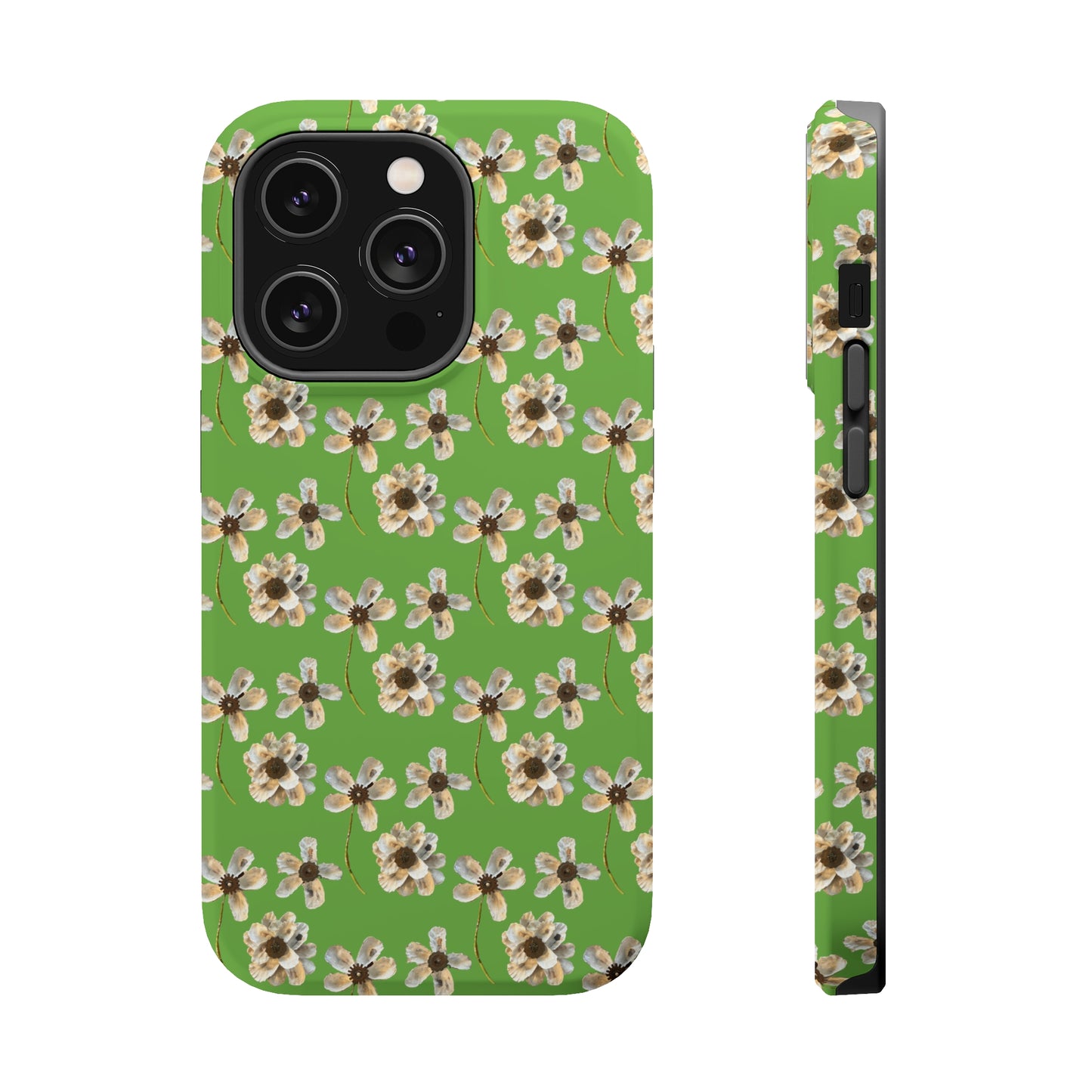 Custom iPhone MagSafe Tough Cases - Whimsy Oyster Petals Green