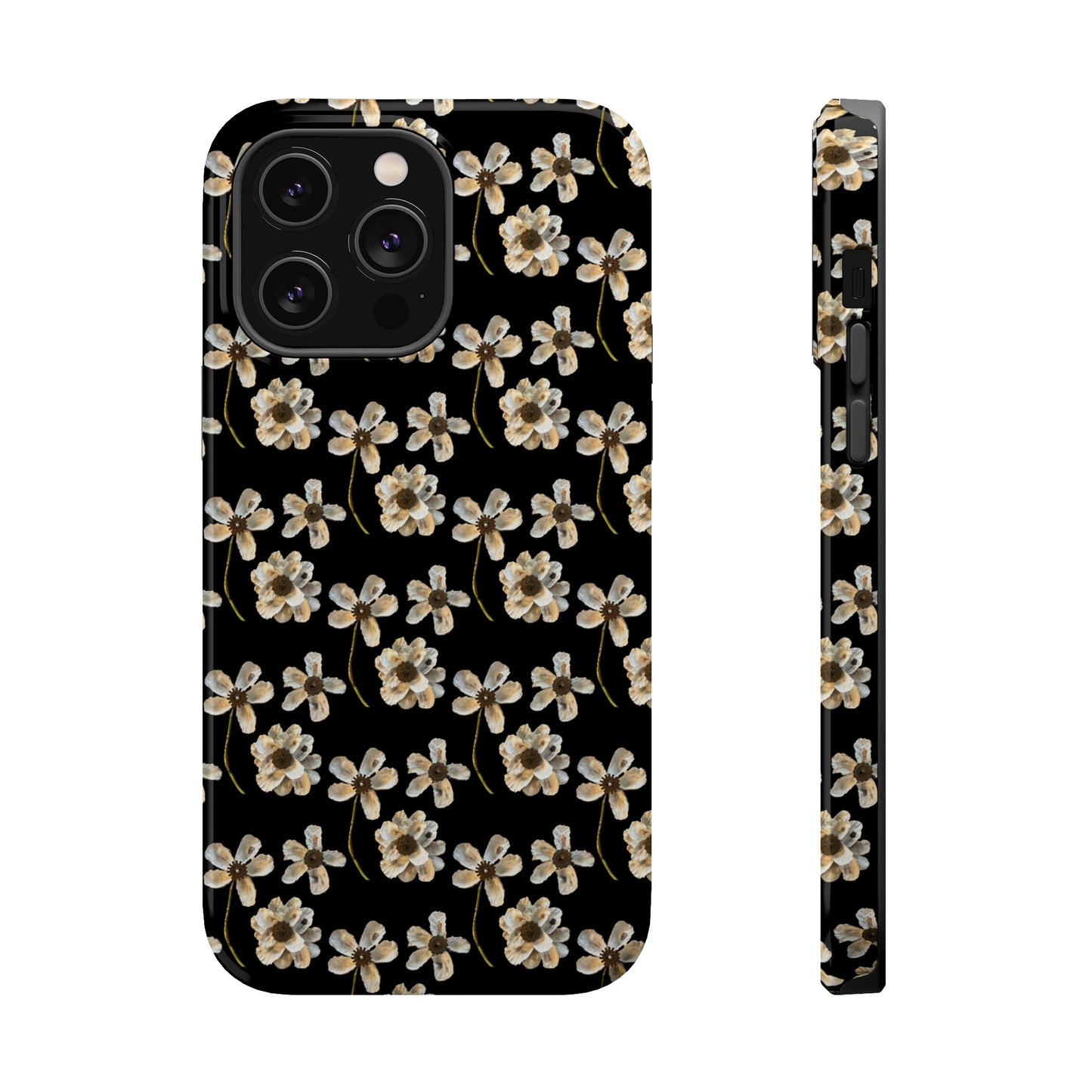 Custom iPhone MagSafe Tough Cases - Whimsy Oyster Petals Black