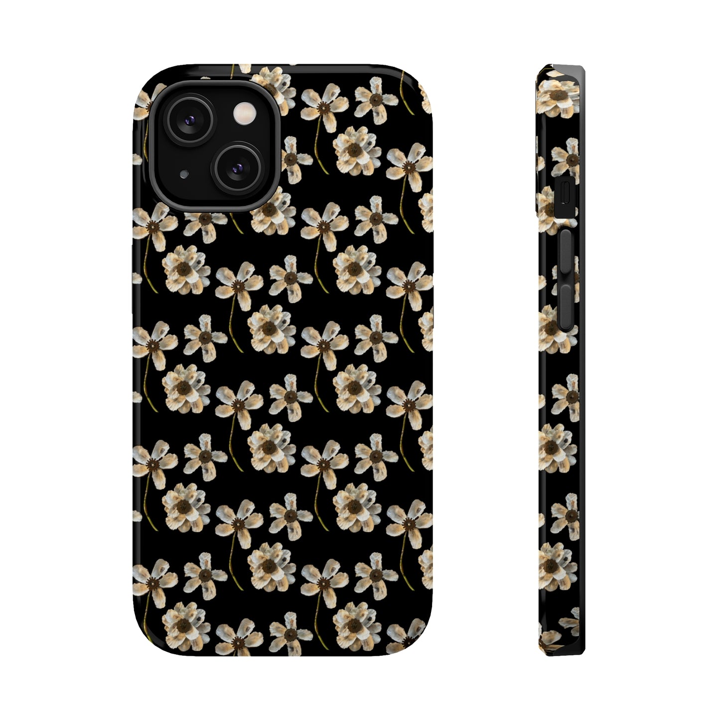 Custom iPhone MagSafe Tough Cases - Whimsy Oyster Petals Black