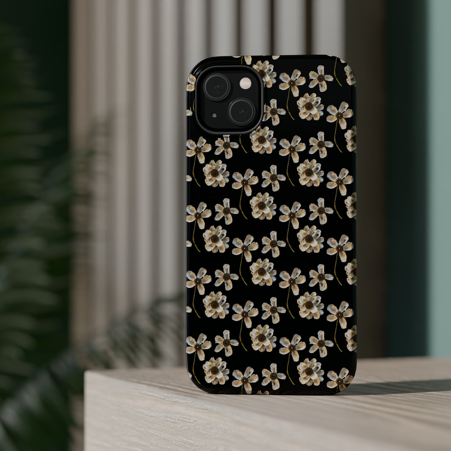 Custom iPhone MagSafe Tough Cases - Whimsy Oyster Petals Black