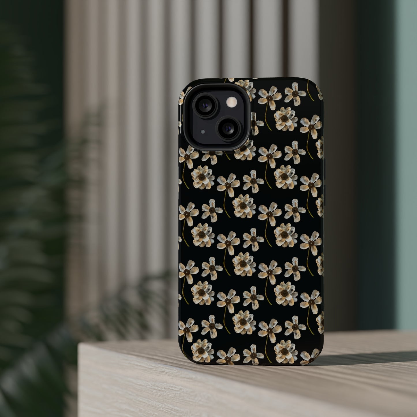 Custom iPhone MagSafe Tough Cases - Whimsy Oyster Petals Black