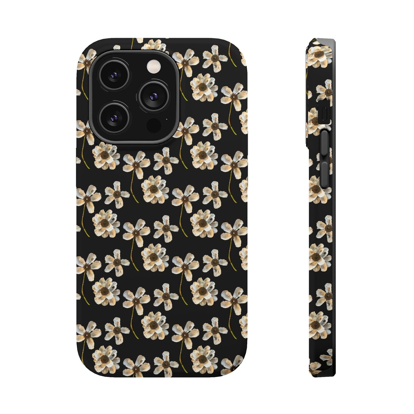 Custom iPhone MagSafe Tough Cases - Whimsy Oyster Petals Black