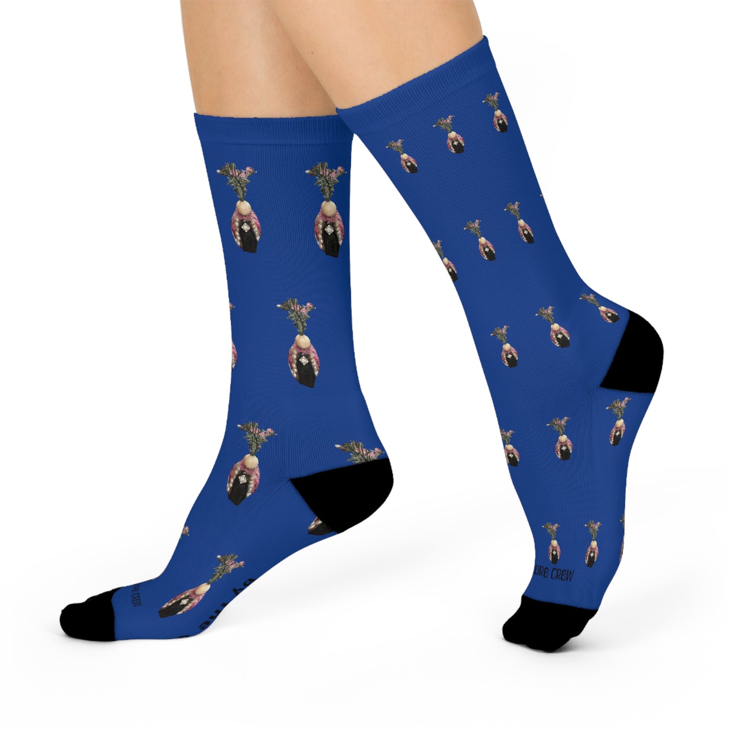 Diamond Isle Queen blue socks, Mix and match for teens and adults, Extra Cushioned Crew Socks with Novelty Seashell figures, ocean theme, sea life inspired, socks for women, socks for men, girly girls