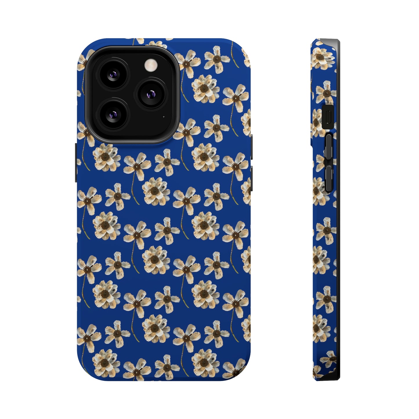 Custom iPhone MagSafe Tough Cases - Whimsy Oyster Petals Blue