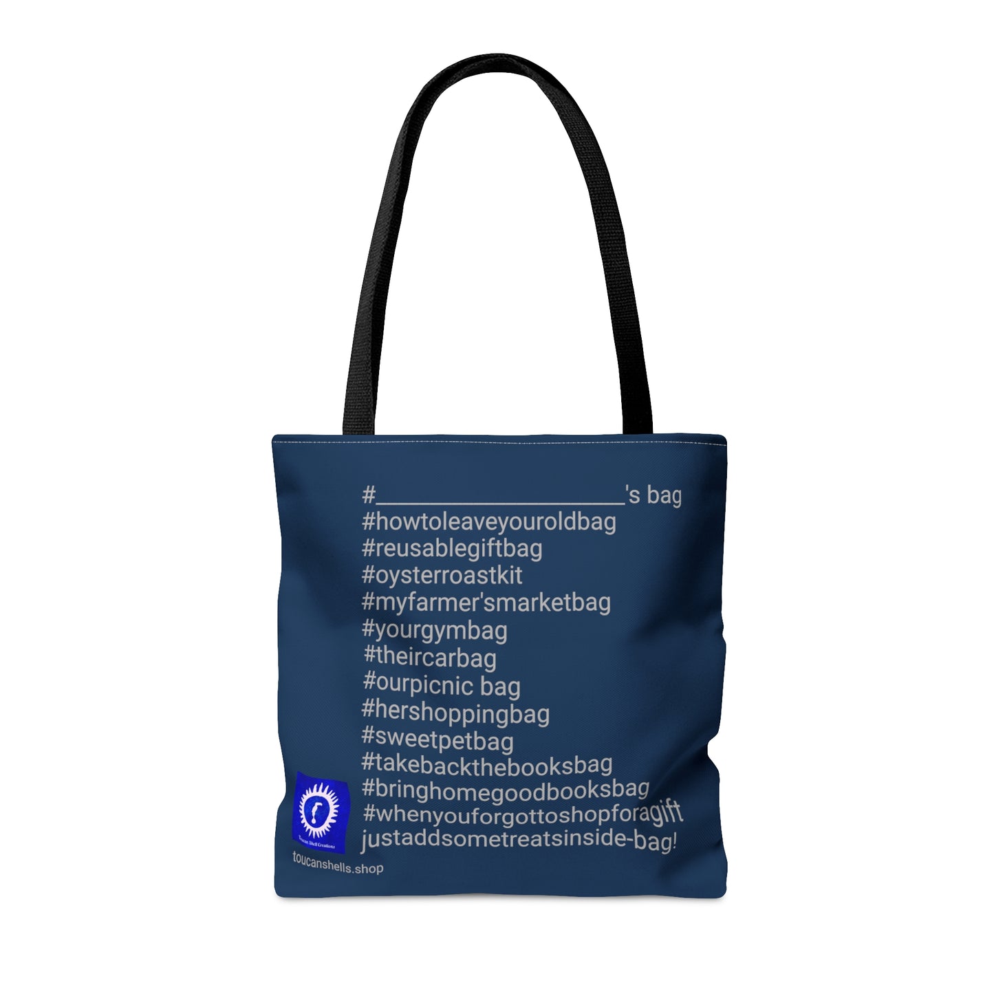 Midnight Blue Tote Bag for Fun Groups and Gifts Kit,  Halloween ,essential for oyster roasts kit: add oyster knives, personal coosie and towels!