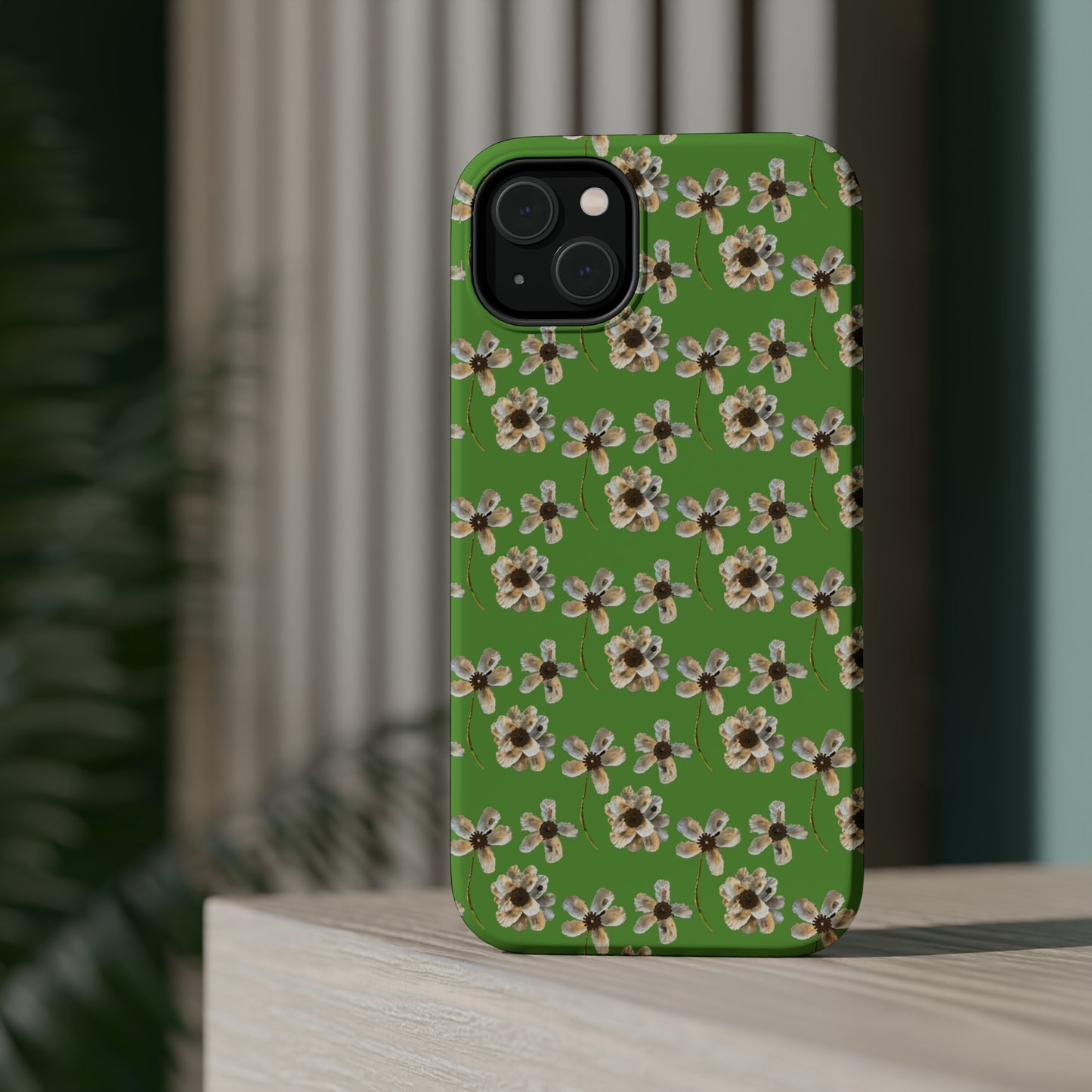 Custom iPhone MagSafe Tough Cases - Whimsy Oyster Petals Green