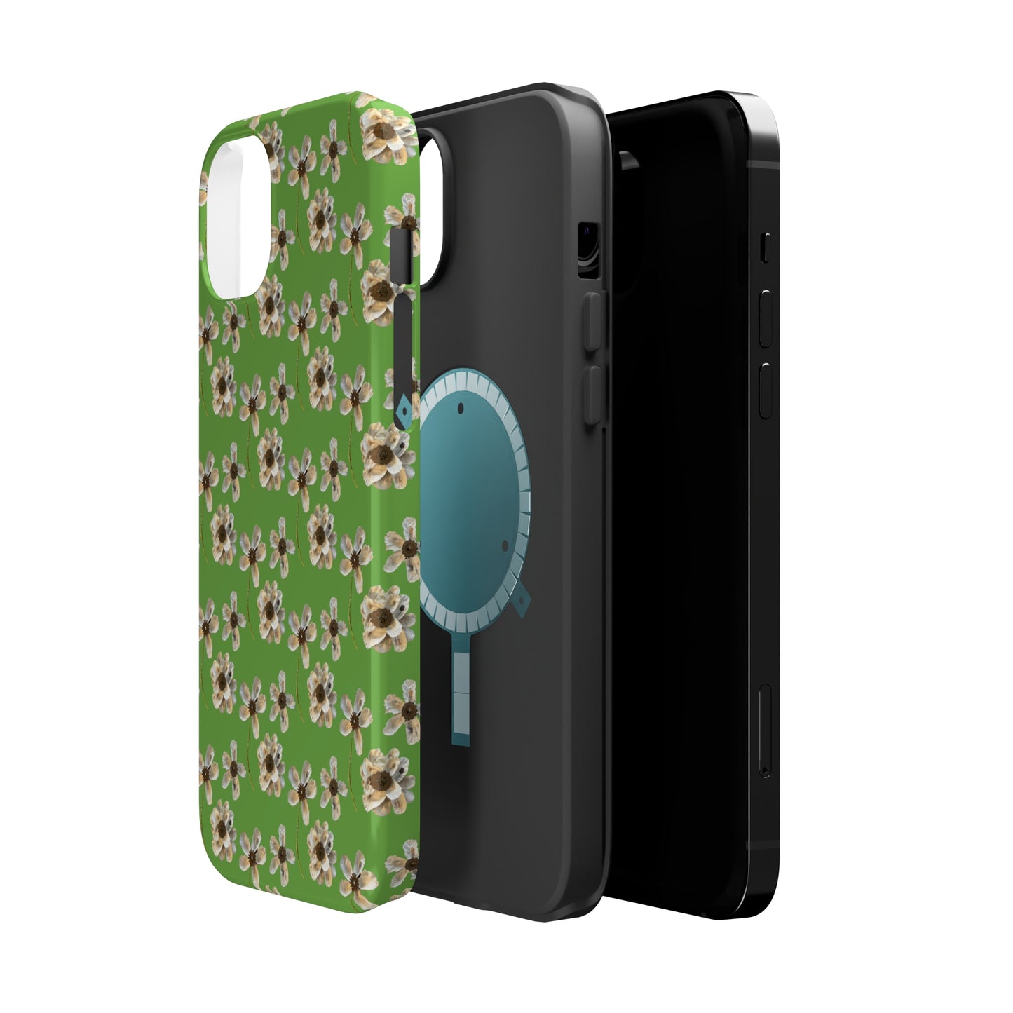 Custom iPhone MagSafe Tough Cases - Whimsy Oyster Petals Green