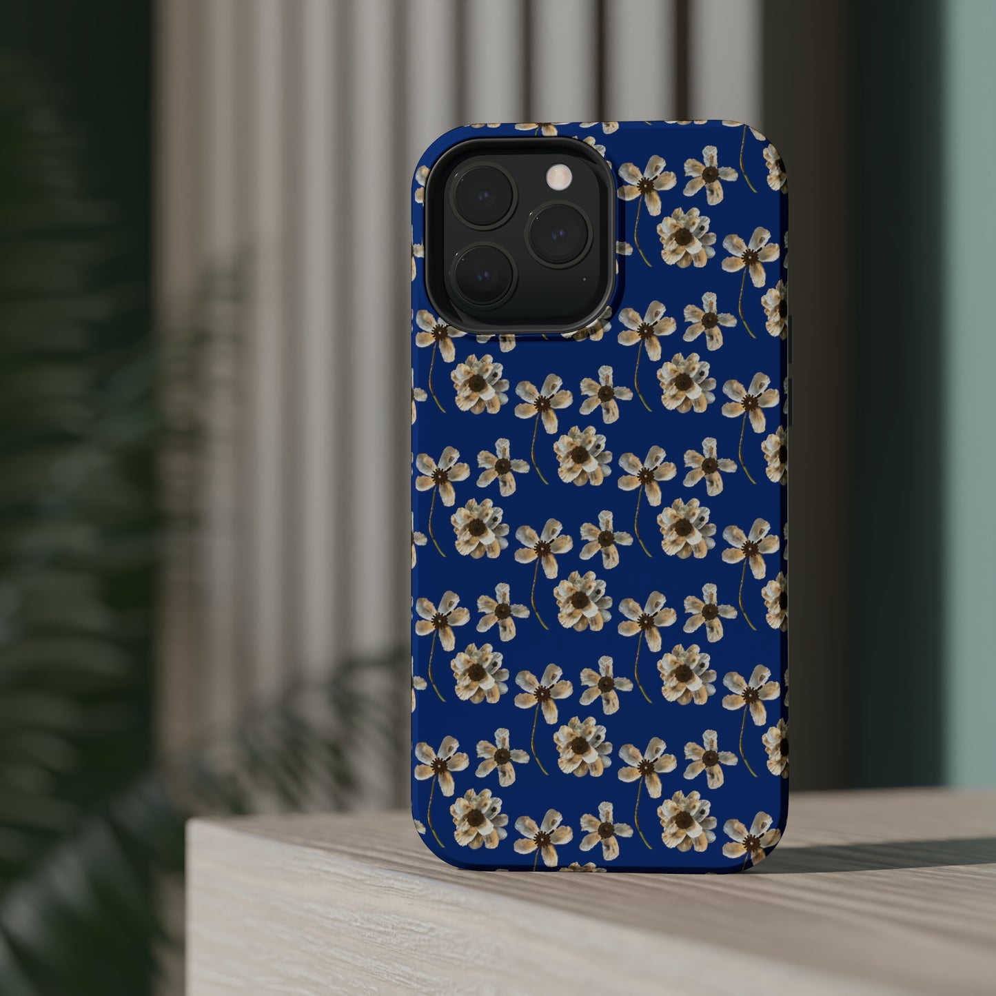 Custom iPhone MagSafe Tough Cases - Whimsy Oyster Petals Blue