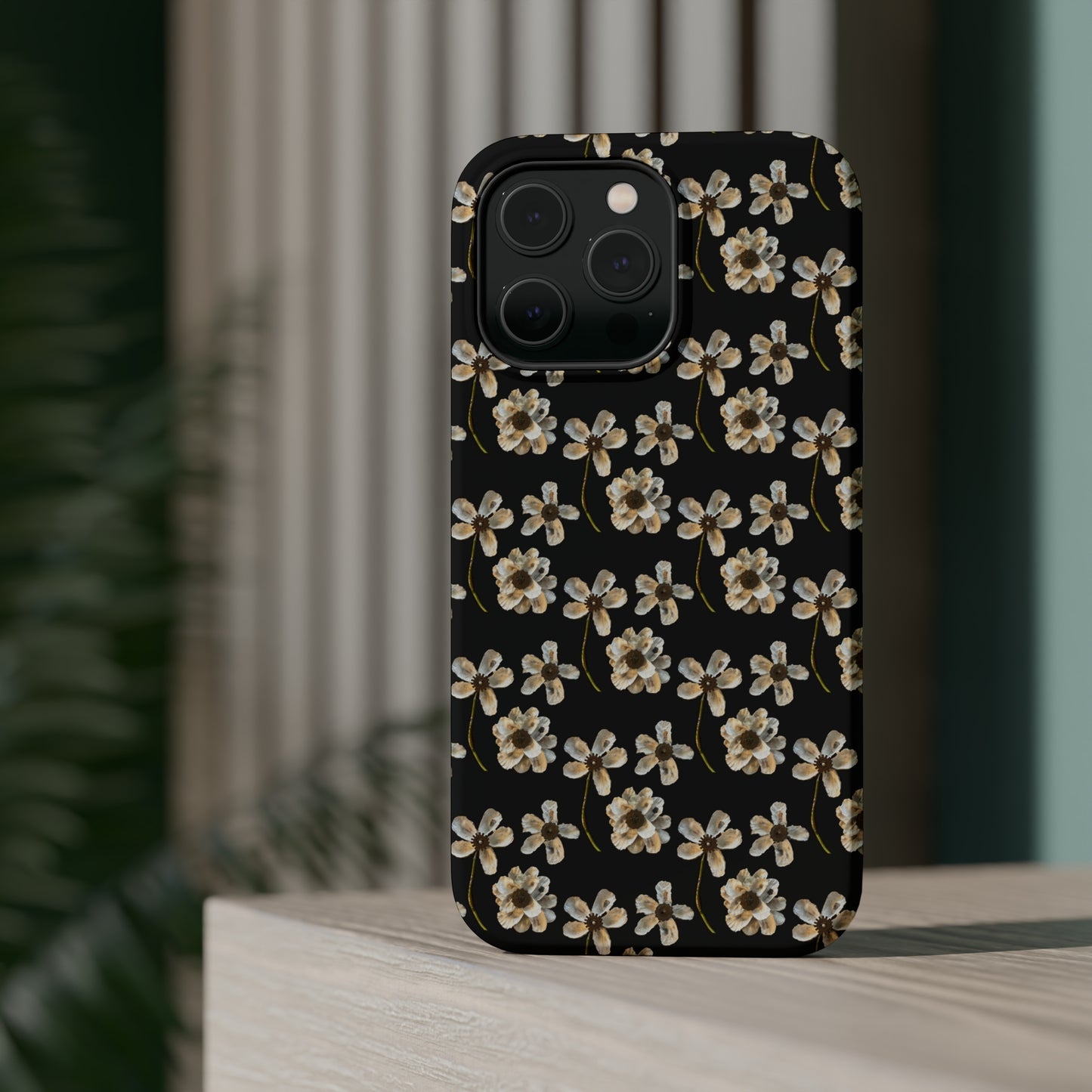 Custom iPhone MagSafe Tough Cases - Whimsy Oyster Petals Black