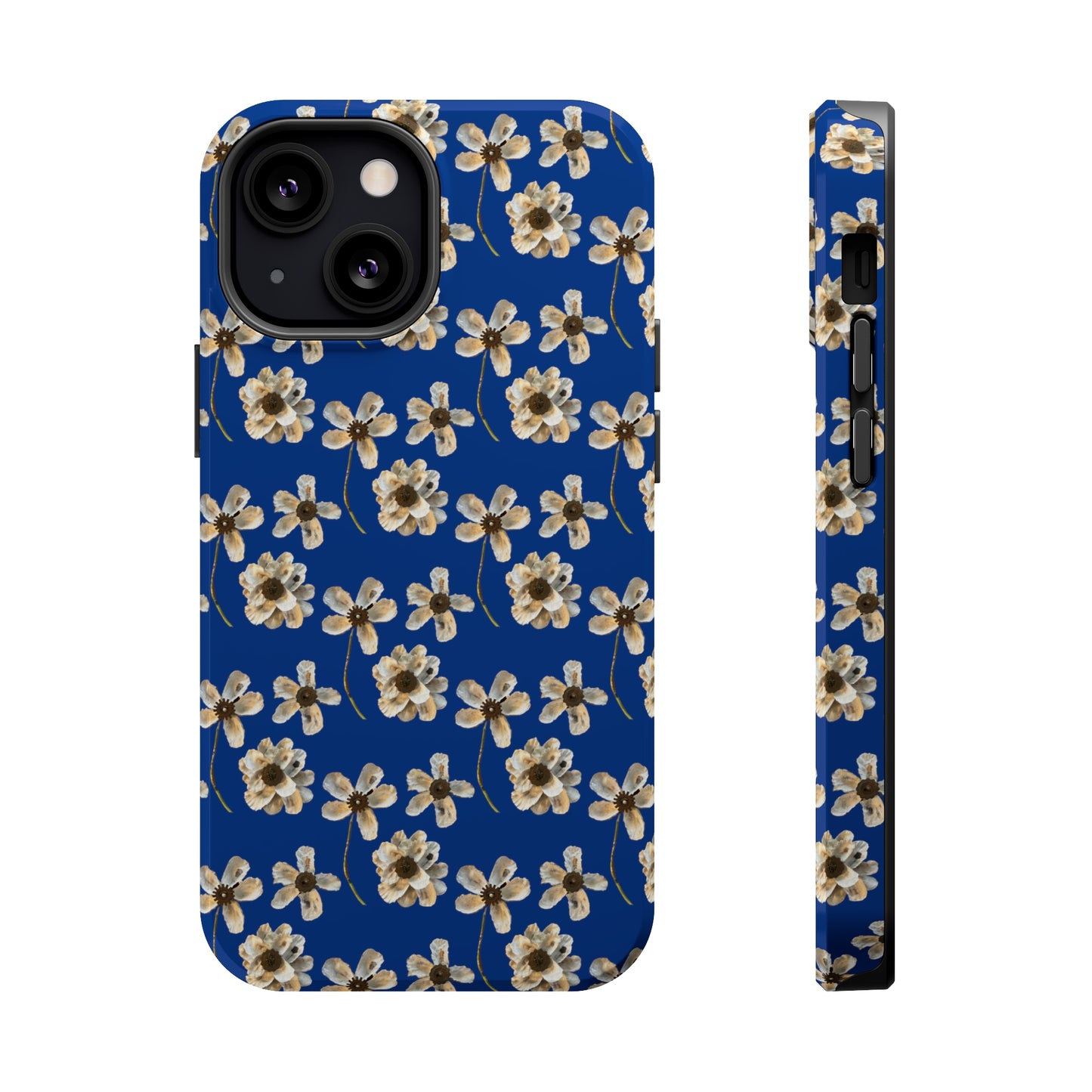 Custom iPhone MagSafe Tough Cases - Whimsy Oyster Petals Blue