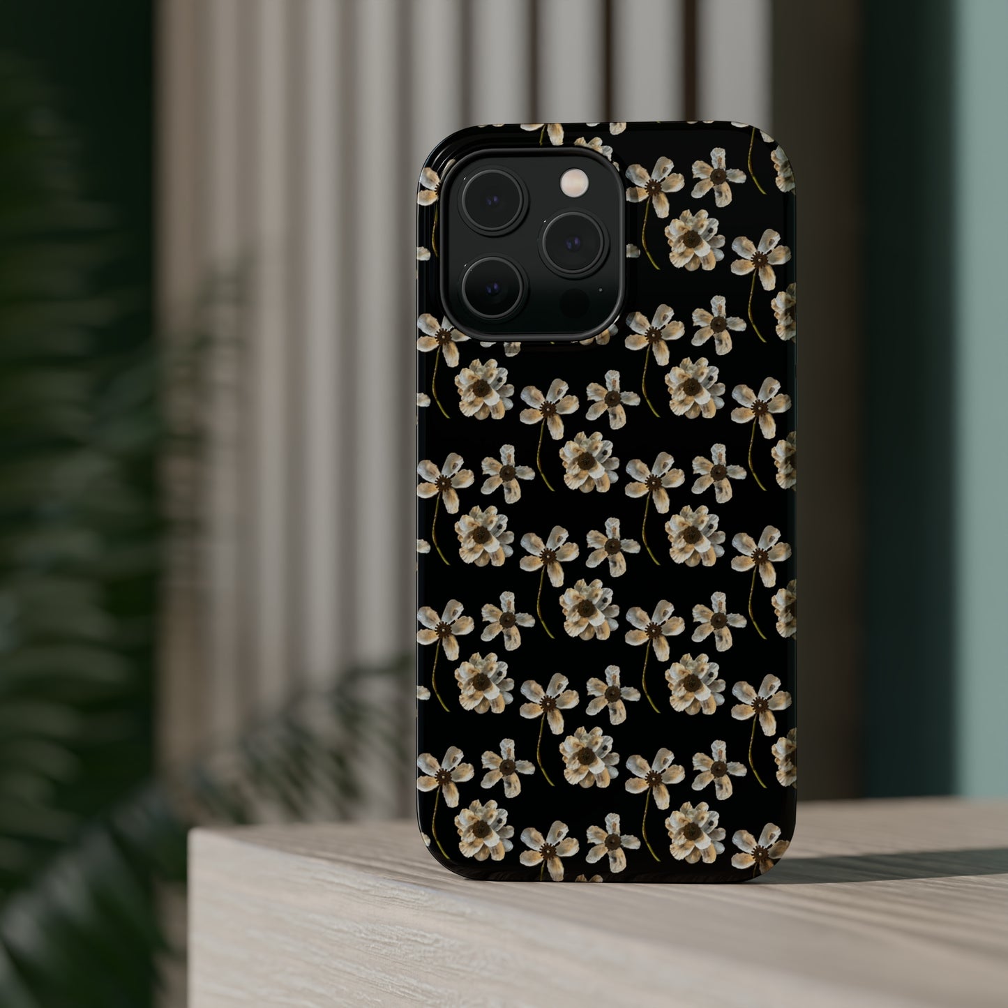 Custom iPhone MagSafe Tough Cases - Whimsy Oyster Petals Black