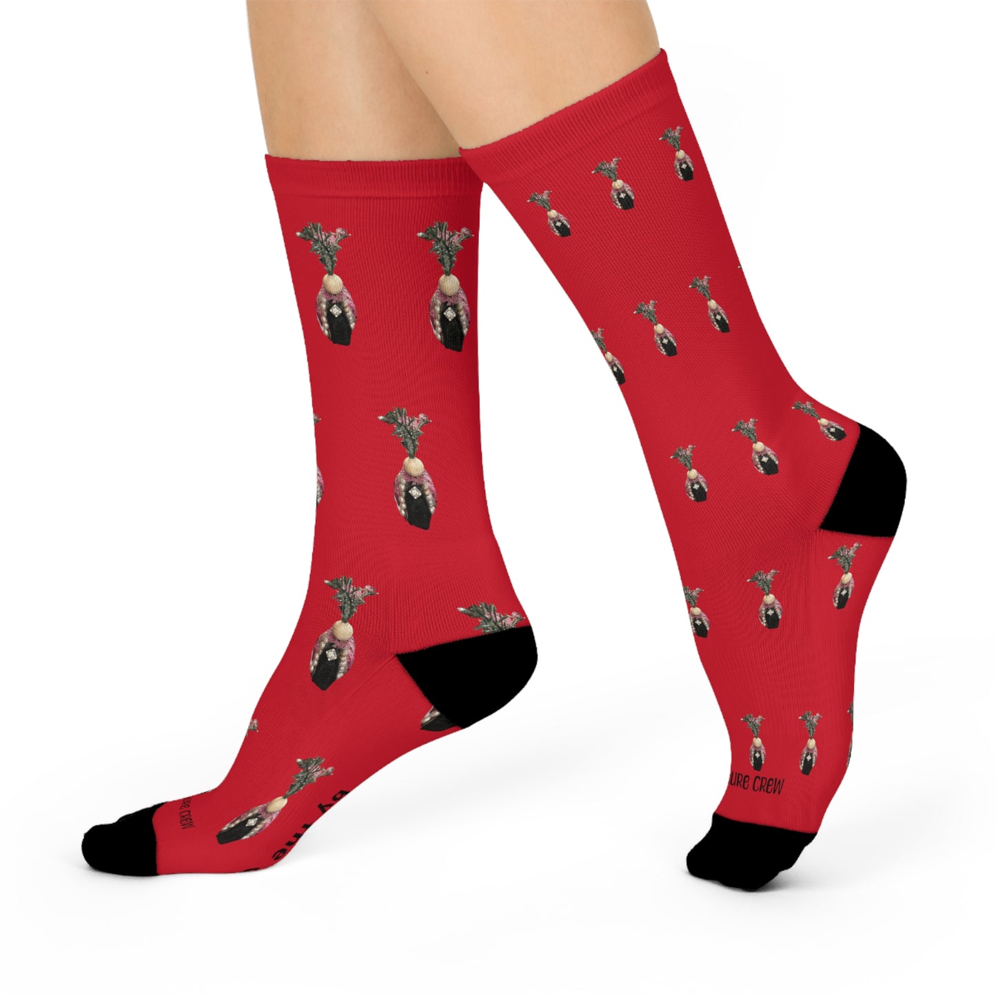 Diamond Isle Queen red socks, Mix and match for teens and adults, Extra Cushioned Crew Socks with Novelty Seashell figures, ocean theme, sea life inspired, socks for women, socks for men, girly girls