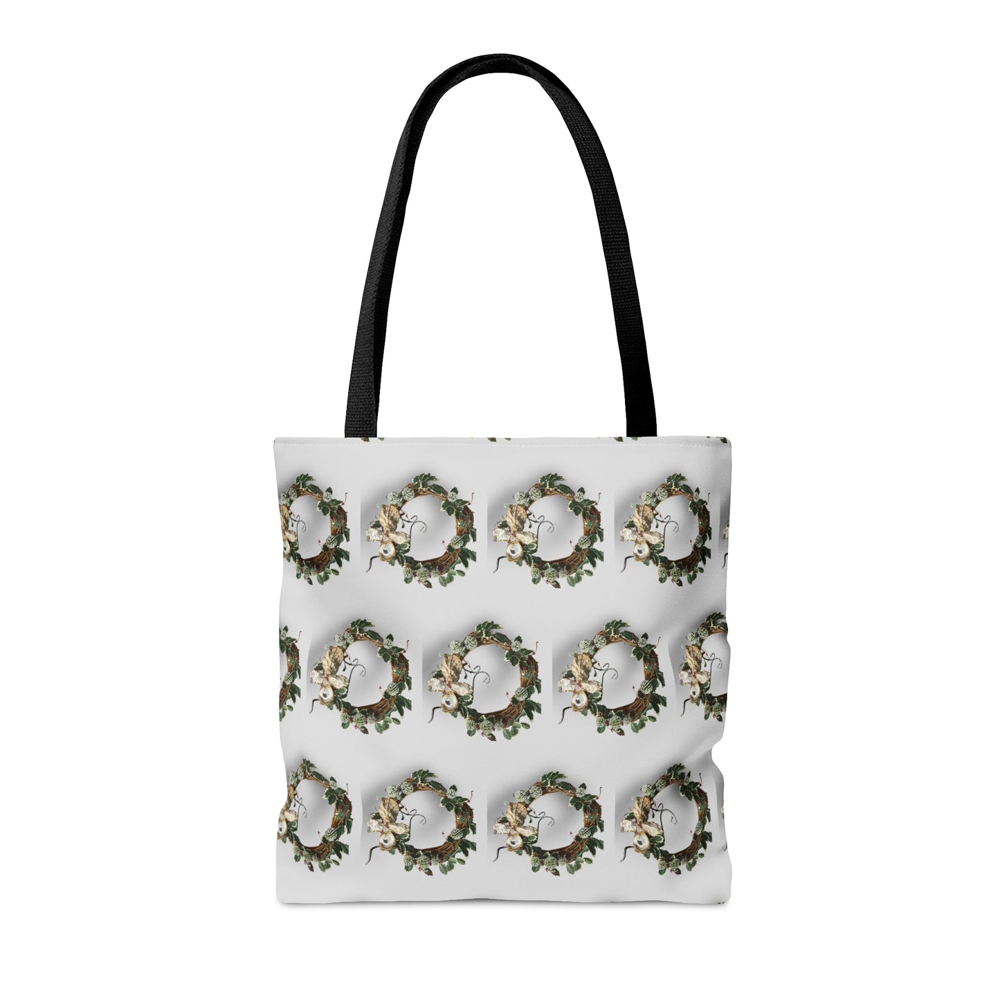 Tote Bag in 3 sizes! Holly and Angel Wreath reusable bag for Girl groups, Wedding parties, Church groups, Club gifts, Shopping, Beach - Holly and Oyster Shell Angel Wreath