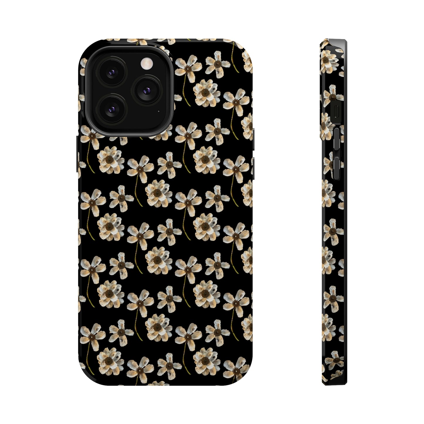 Custom iPhone MagSafe Tough Cases - Whimsy Oyster Petals Black