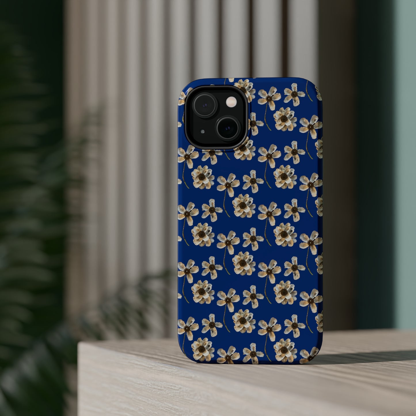 Custom iPhone MagSafe Tough Cases - Whimsy Oyster Petals Blue