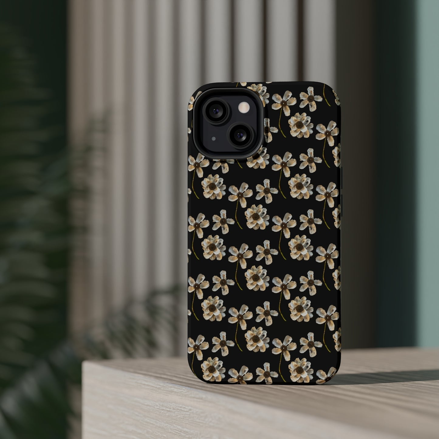 Custom iPhone MagSafe Tough Cases - Whimsy Oyster Petals Black