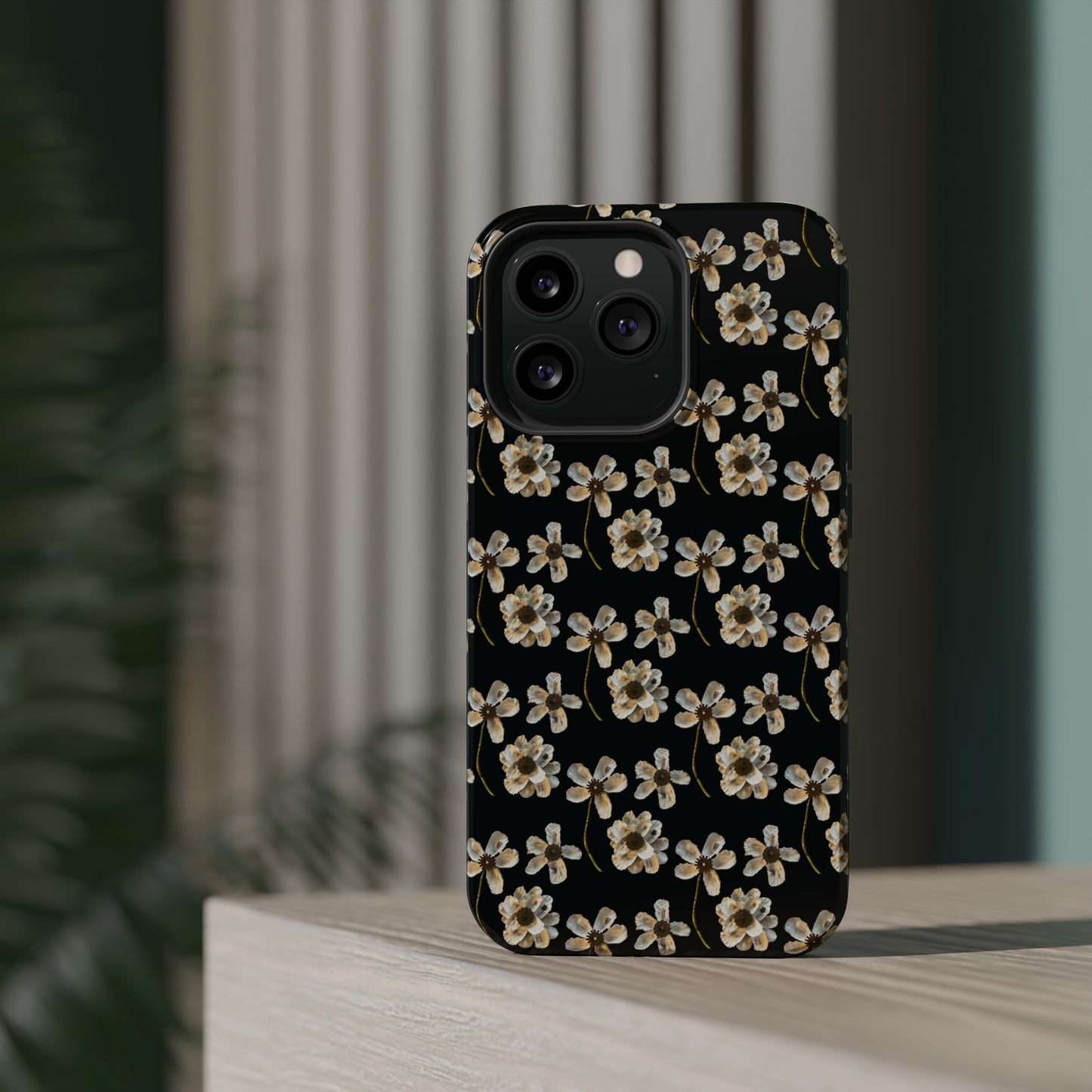 Custom iPhone MagSafe Tough Cases - Whimsy Oyster Petals Black