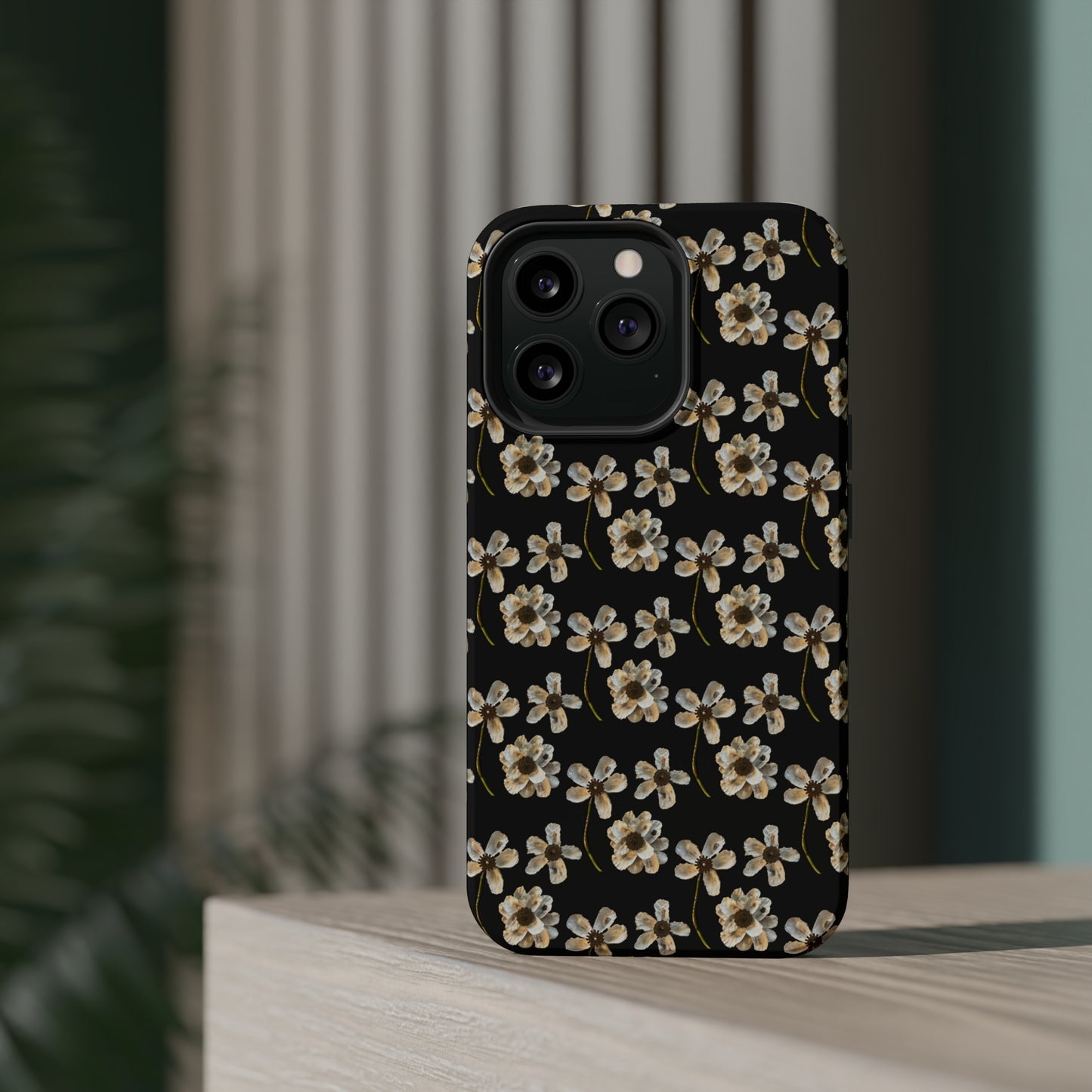 Custom iPhone MagSafe Tough Cases - Whimsy Oyster Petals Black