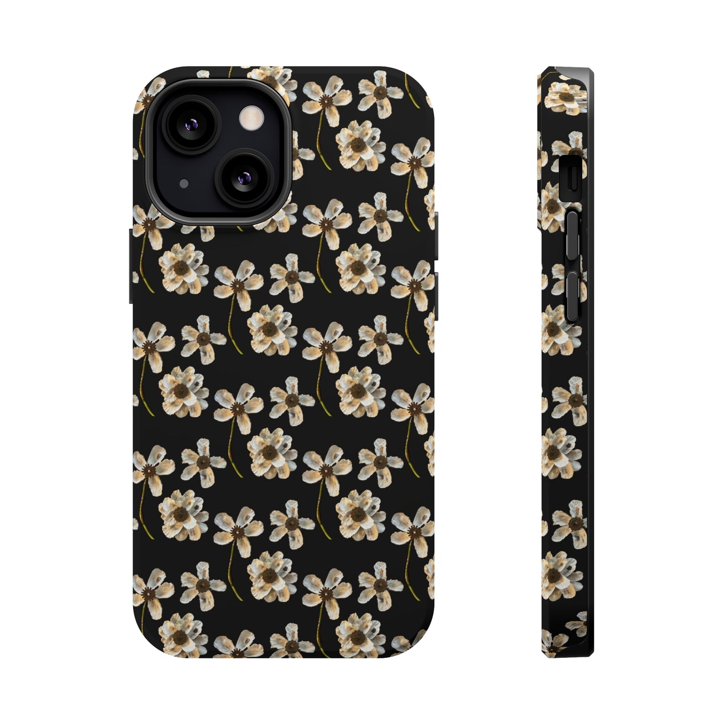 Custom iPhone MagSafe Tough Cases - Whimsy Oyster Petals Black