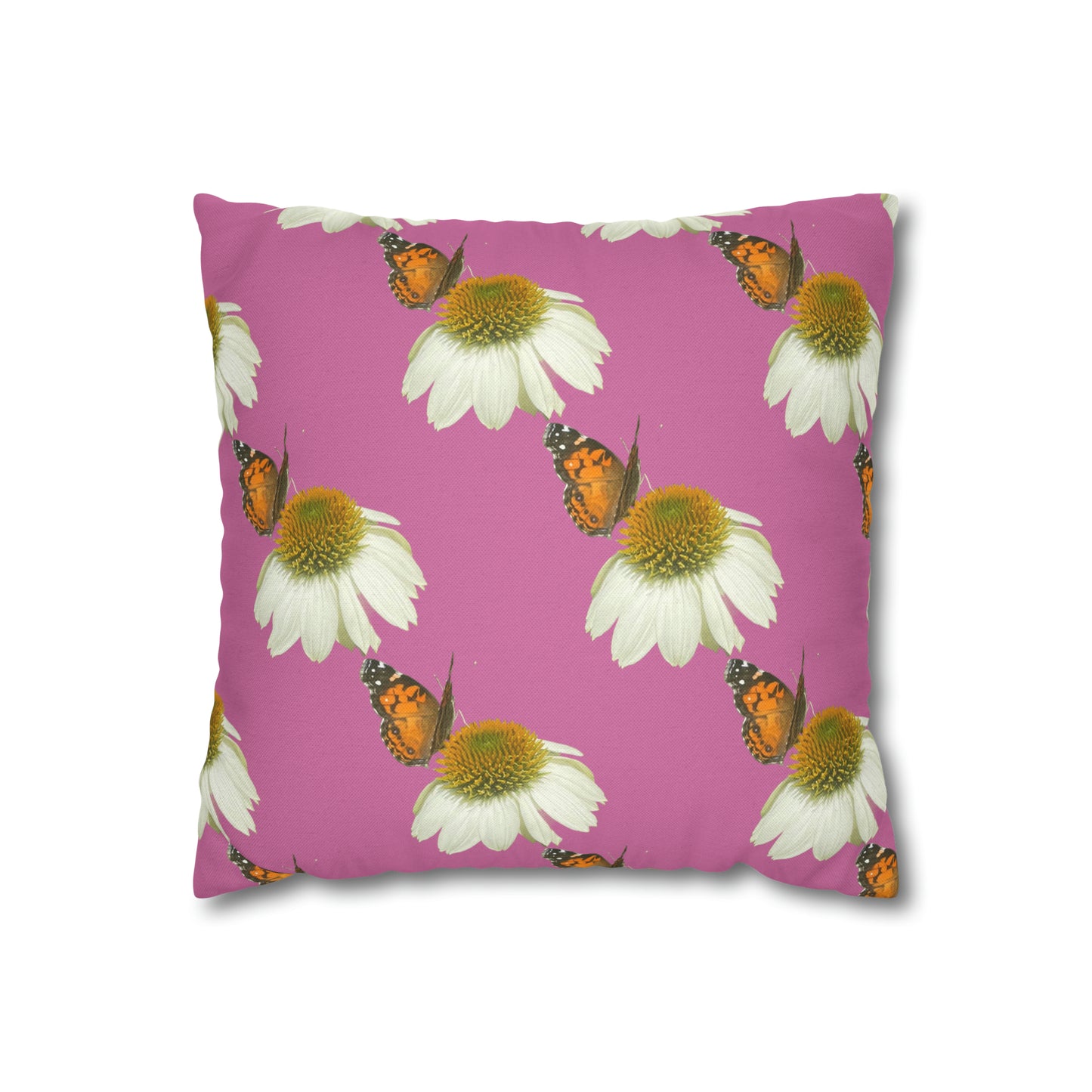 Square Pillow Case Spring Butterfly and Flower