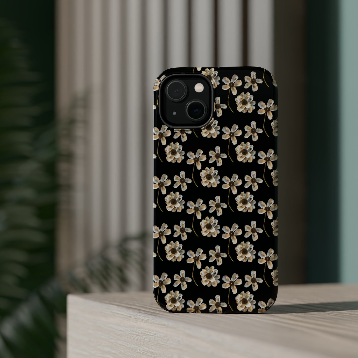 Custom iPhone MagSafe Tough Cases - Whimsy Oyster Petals Black