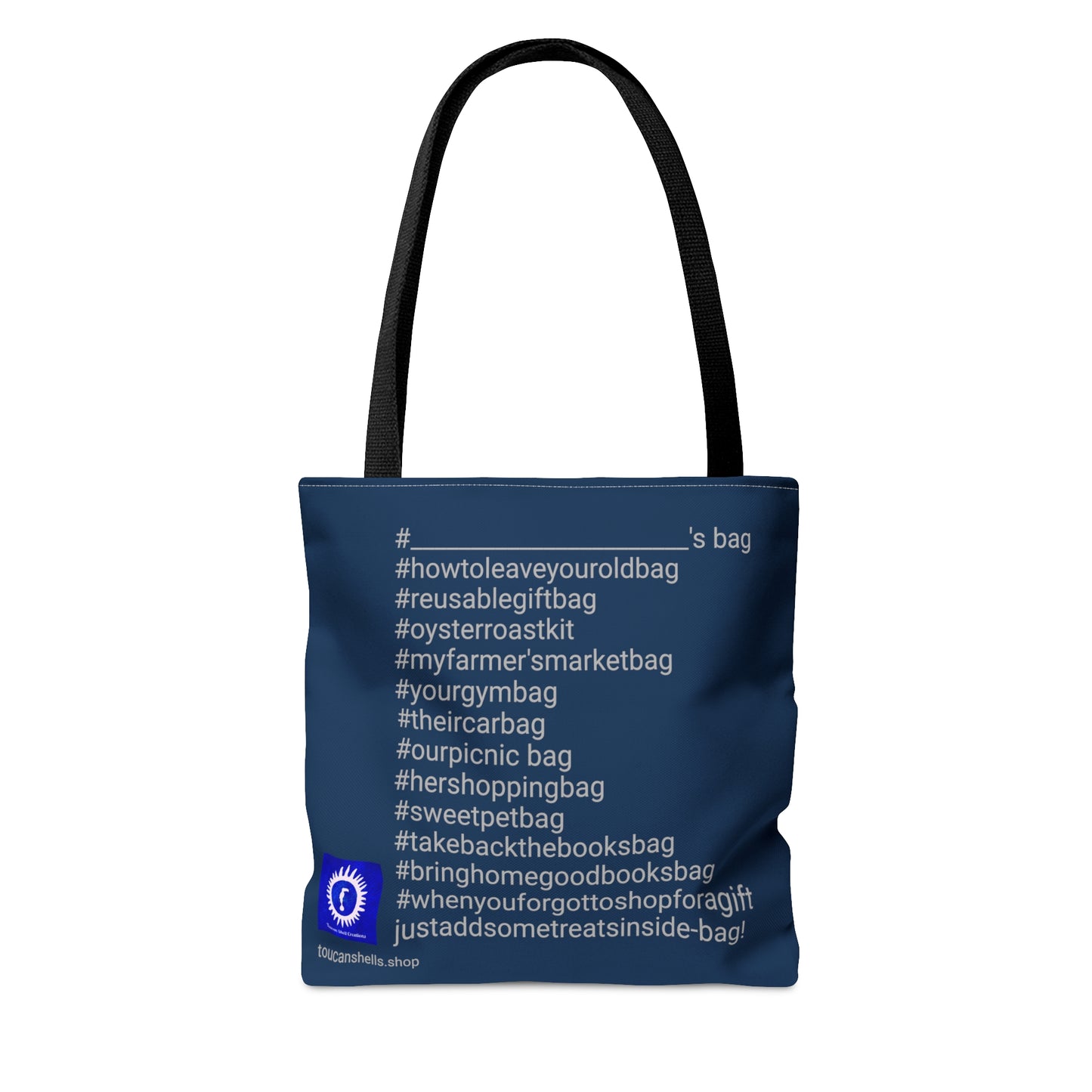 Midnight Blue Tote Bag for Fun Groups and Gifts Kit,  Halloween ,essential for oyster roasts kit: add oyster knives, personal coosie and towels!