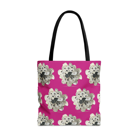 Tote Bag in 3 sizes! Girl groups, Wedding parties, Church groups, Club gifts, Shopping, Beach - black/white xl stacked oyster shell floral