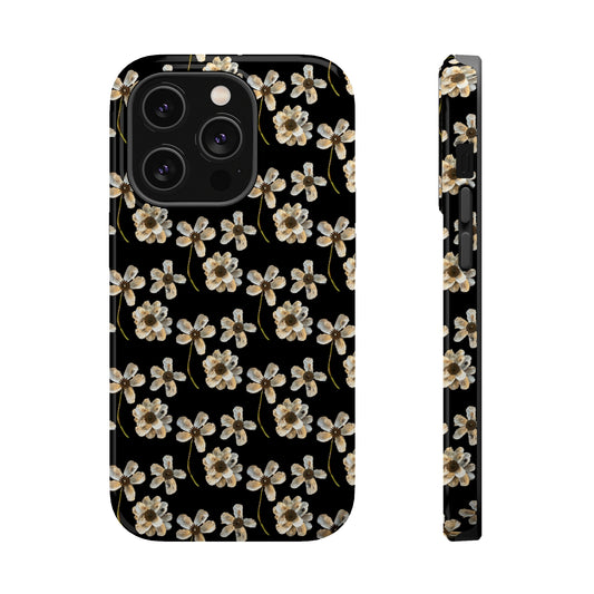 Custom iPhone MagSafe Tough Cases - Whimsy Oyster Petals Black