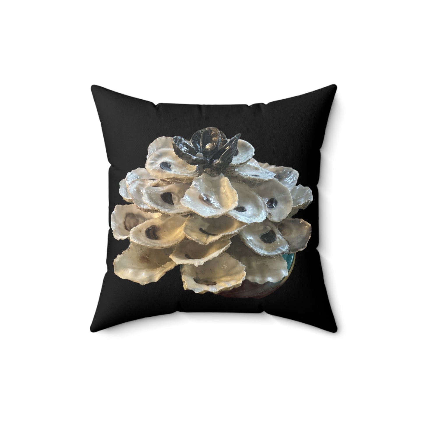 Black and White Oyster Shells floral ONE sided design, mom gift, housewarming gift, beach pillows, Christmas pillows, holiday decor