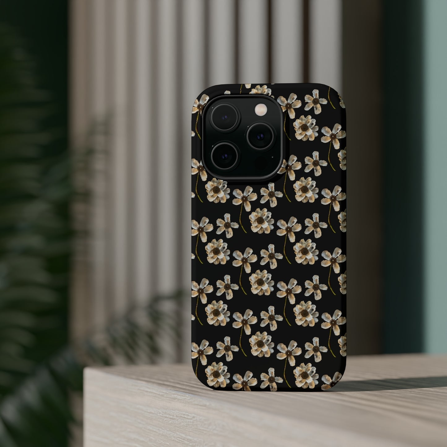 Custom iPhone MagSafe Tough Cases - Whimsy Oyster Petals Black