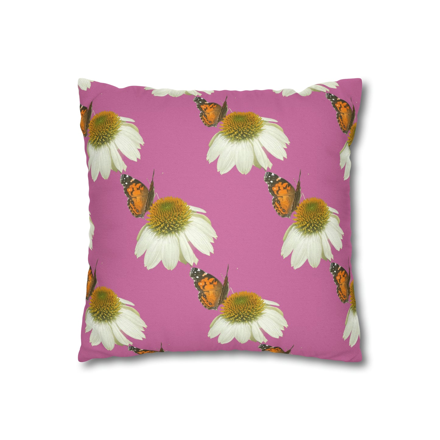 Square Pillow Case Spring Butterfly and Flower